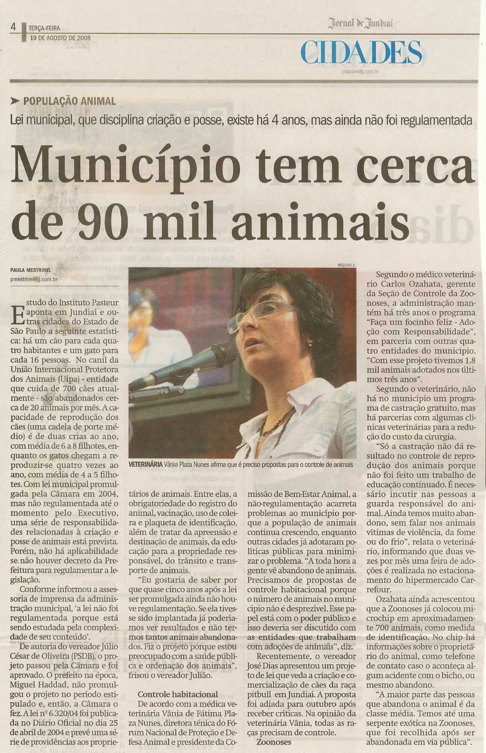 Jornal de Jundiaí - 19/08/2008