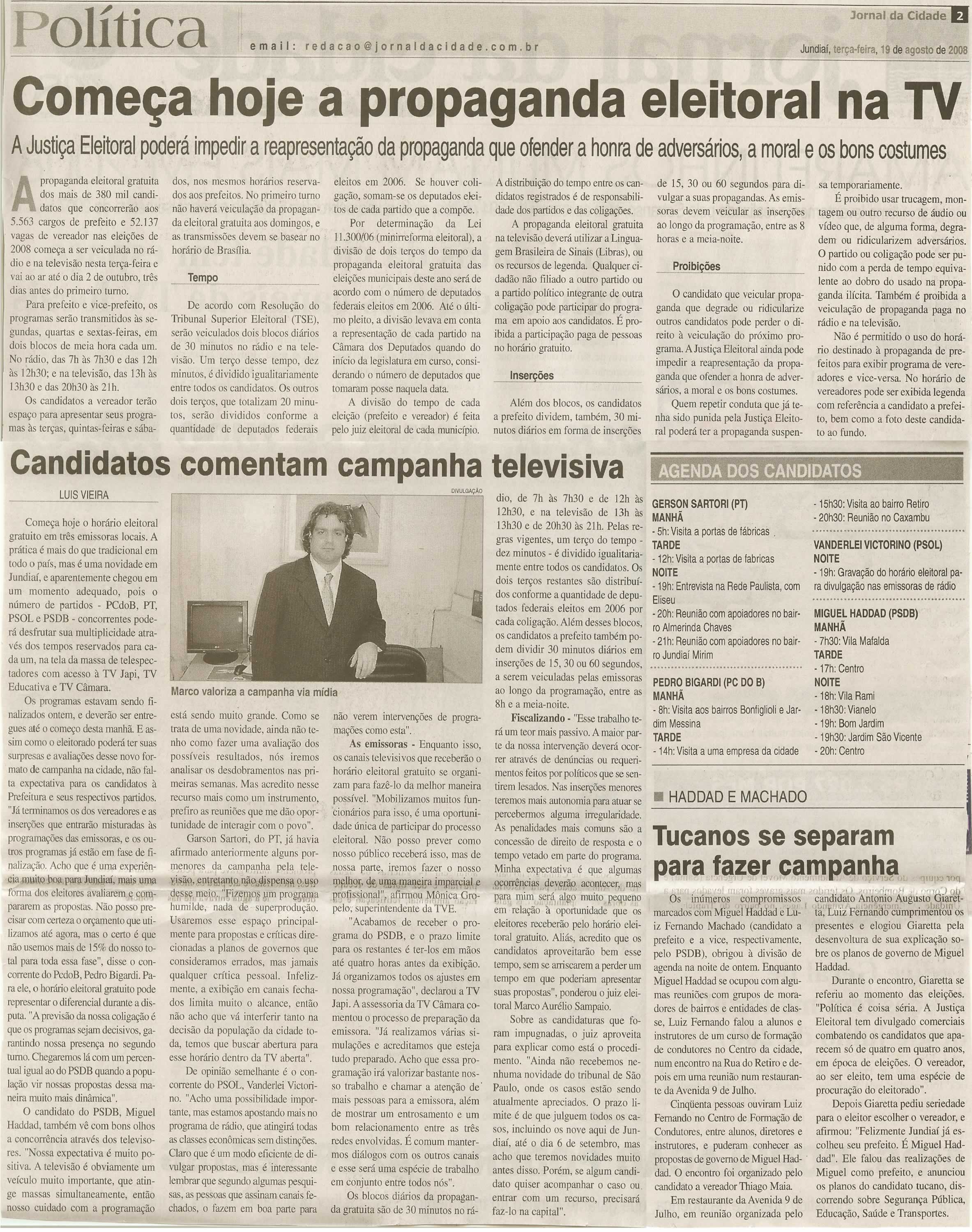 Jornal da Cidade - 19/08/2008