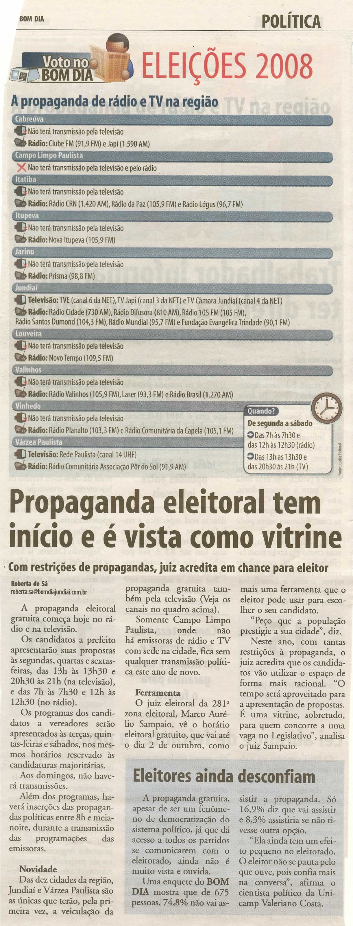 Bom Dia Jundiaí - 19/08/2008
