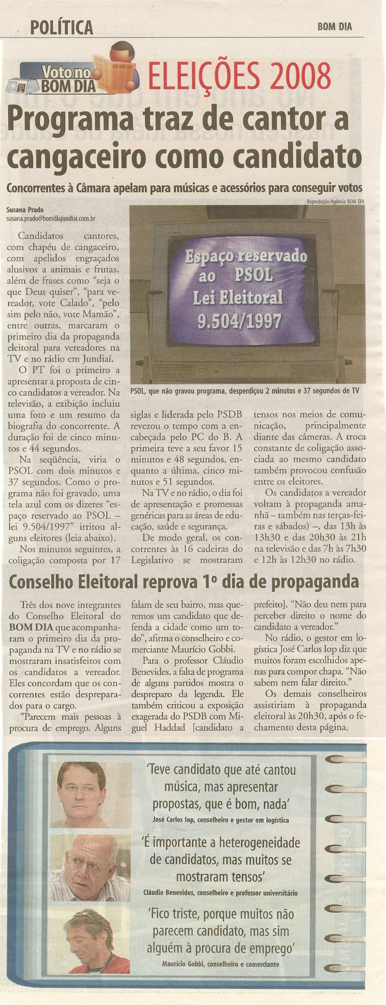 Bom Dia Jundiaí - 20/08/2008