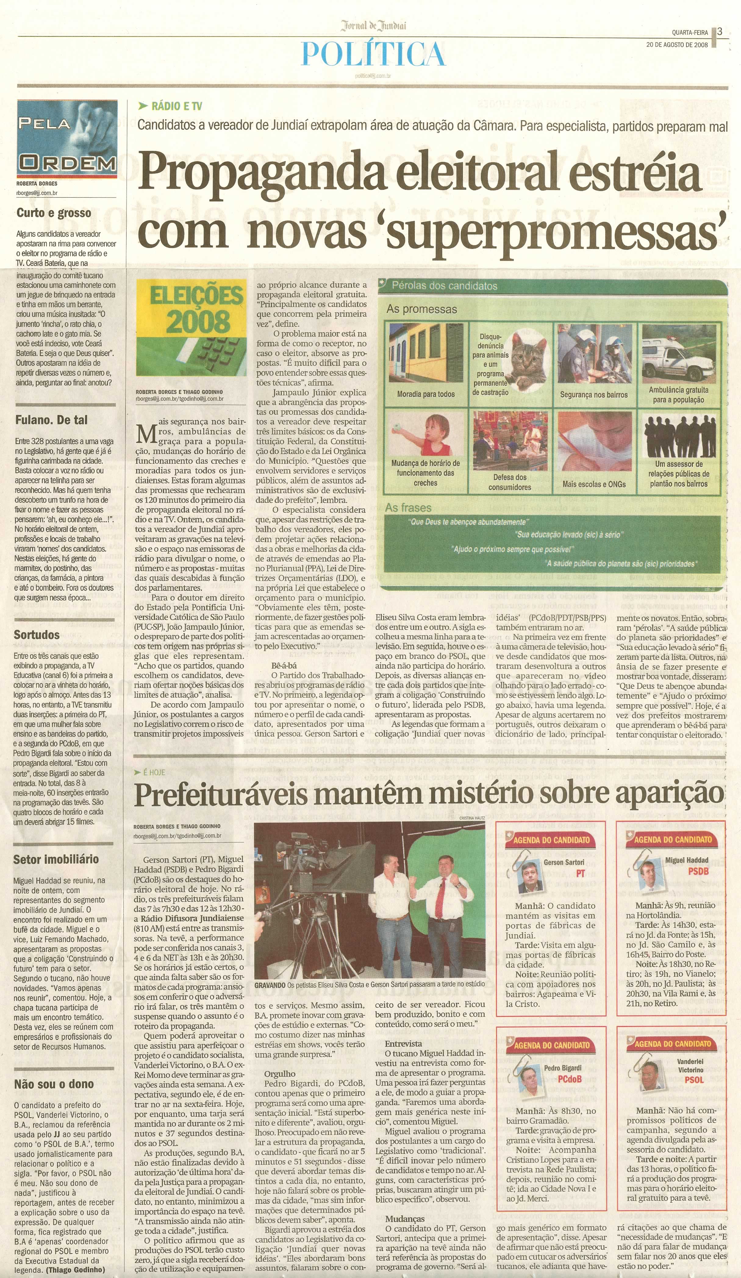 Jornal de Jundiaí - 20/08/2008
