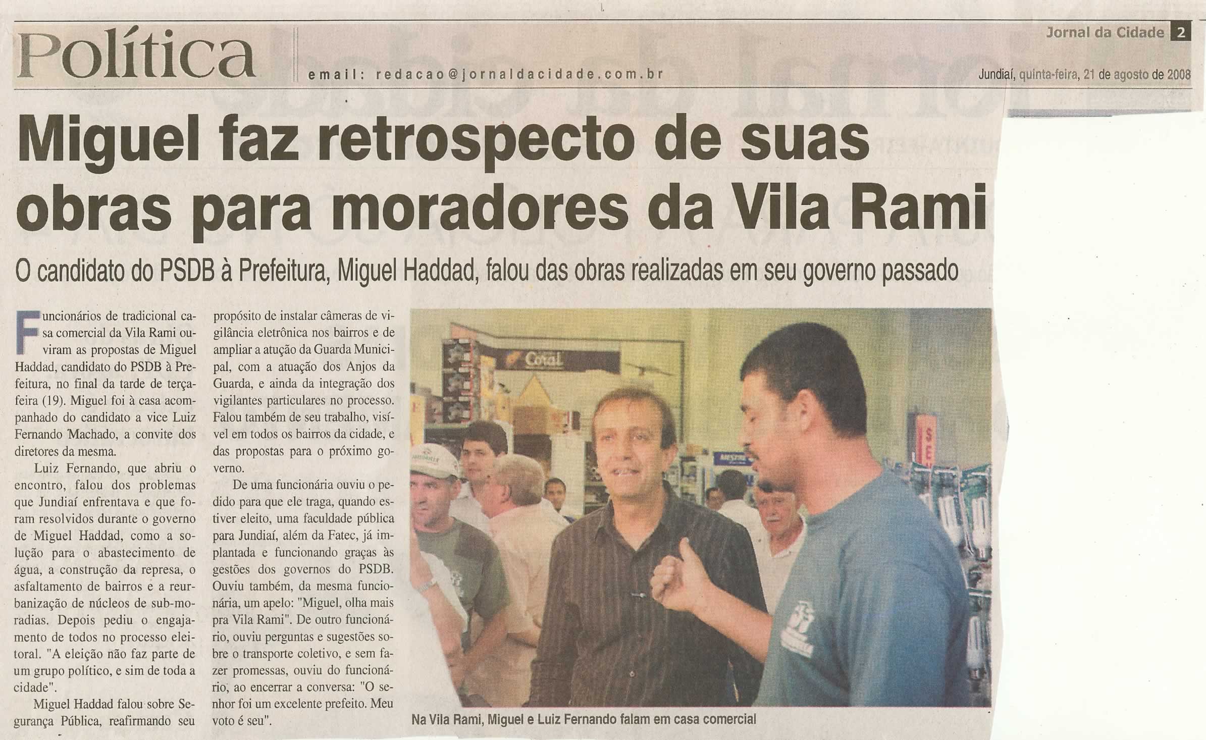 Jornal da Cidade - 21/08/2008