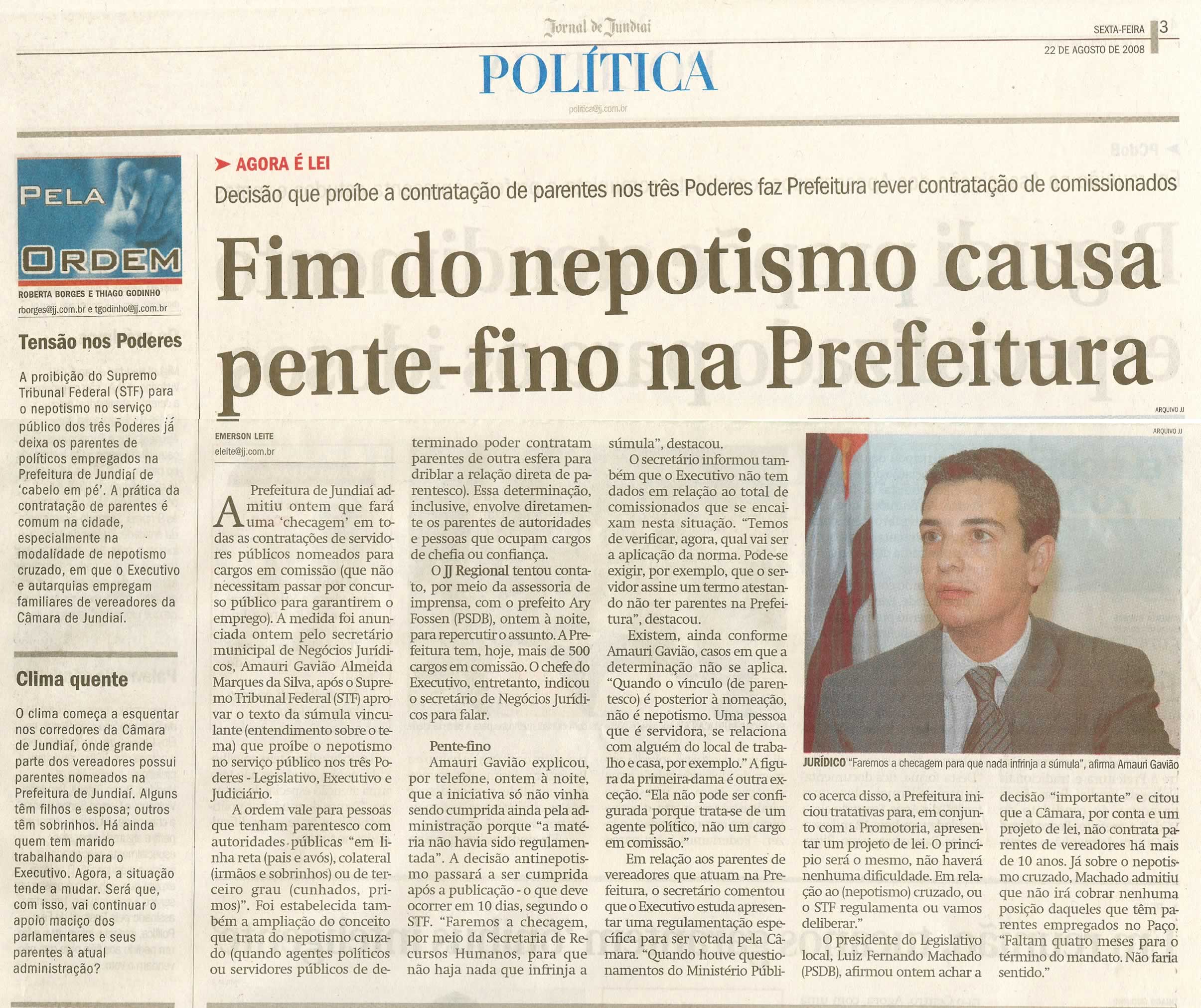 Jornal de Jundiaí - 22/08/2008