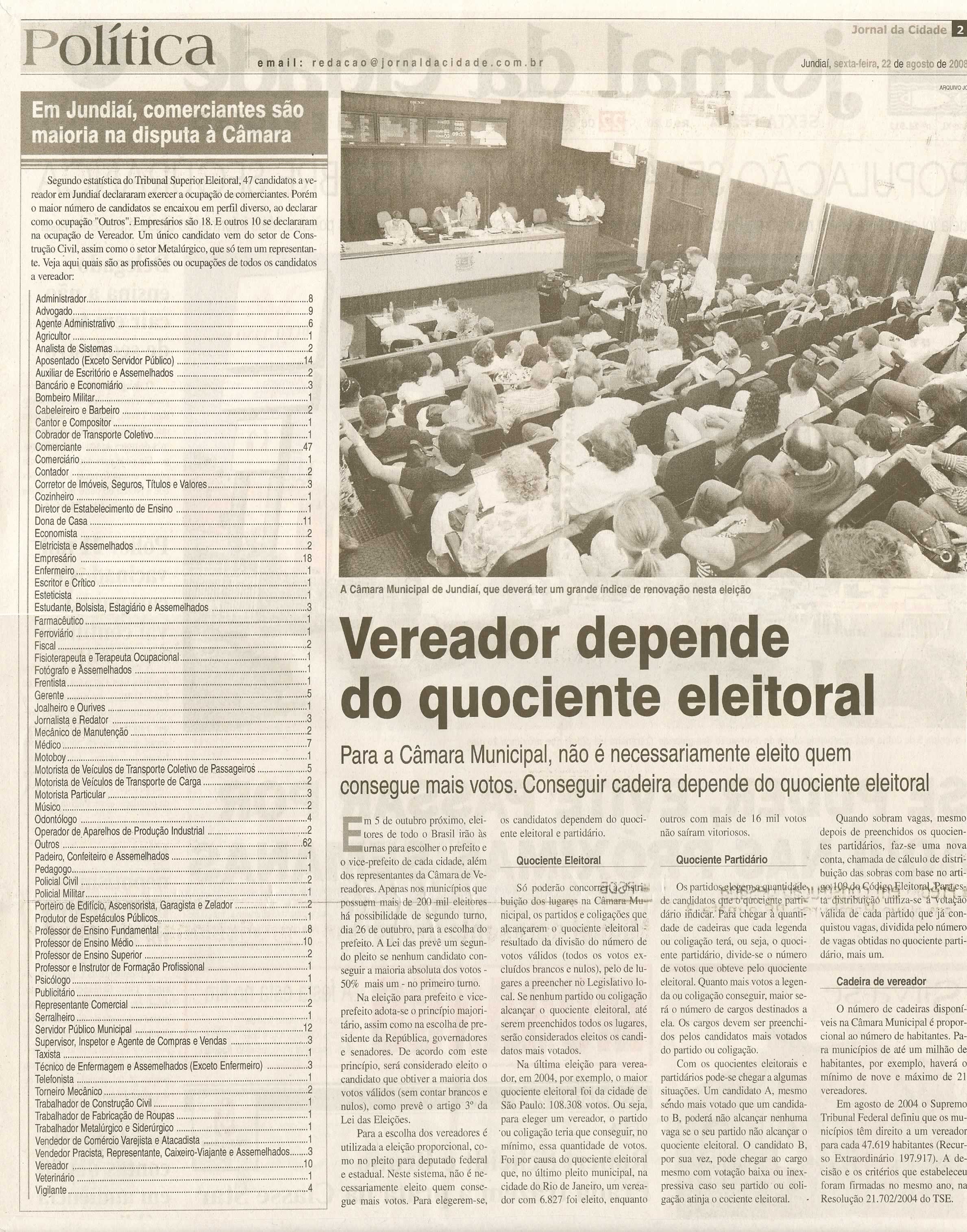 Jornal da Cidade - 22/08/2008