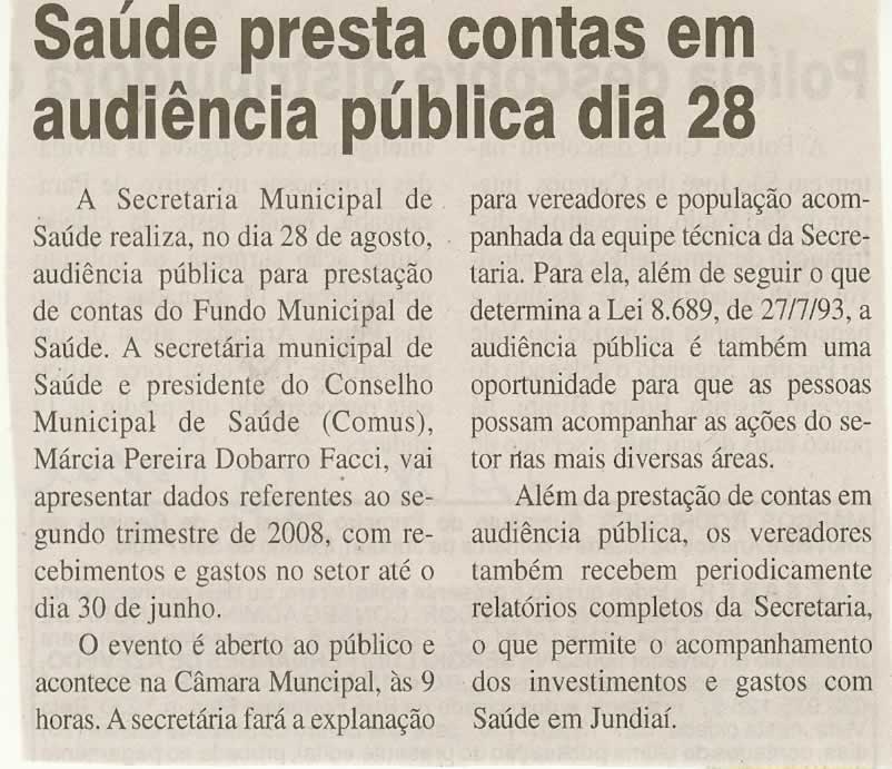 Jornal da Cidade - 22/08/2008