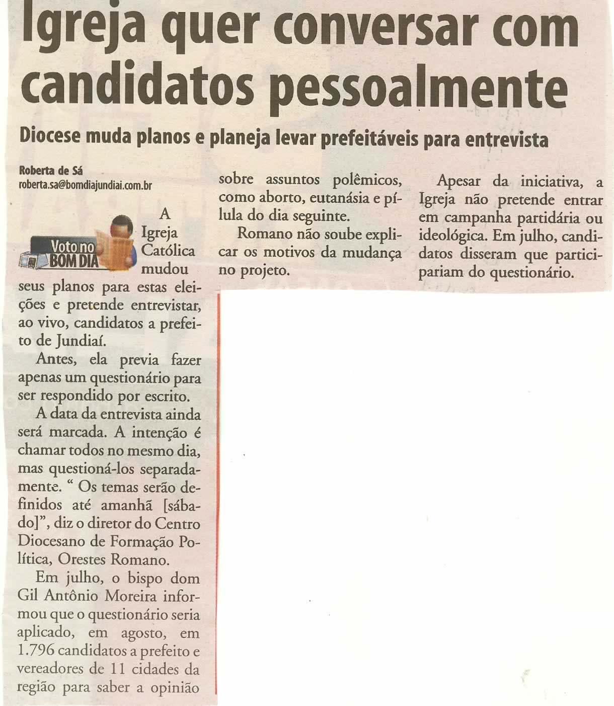 Bom Dia Jundiaí - 22/08/2008