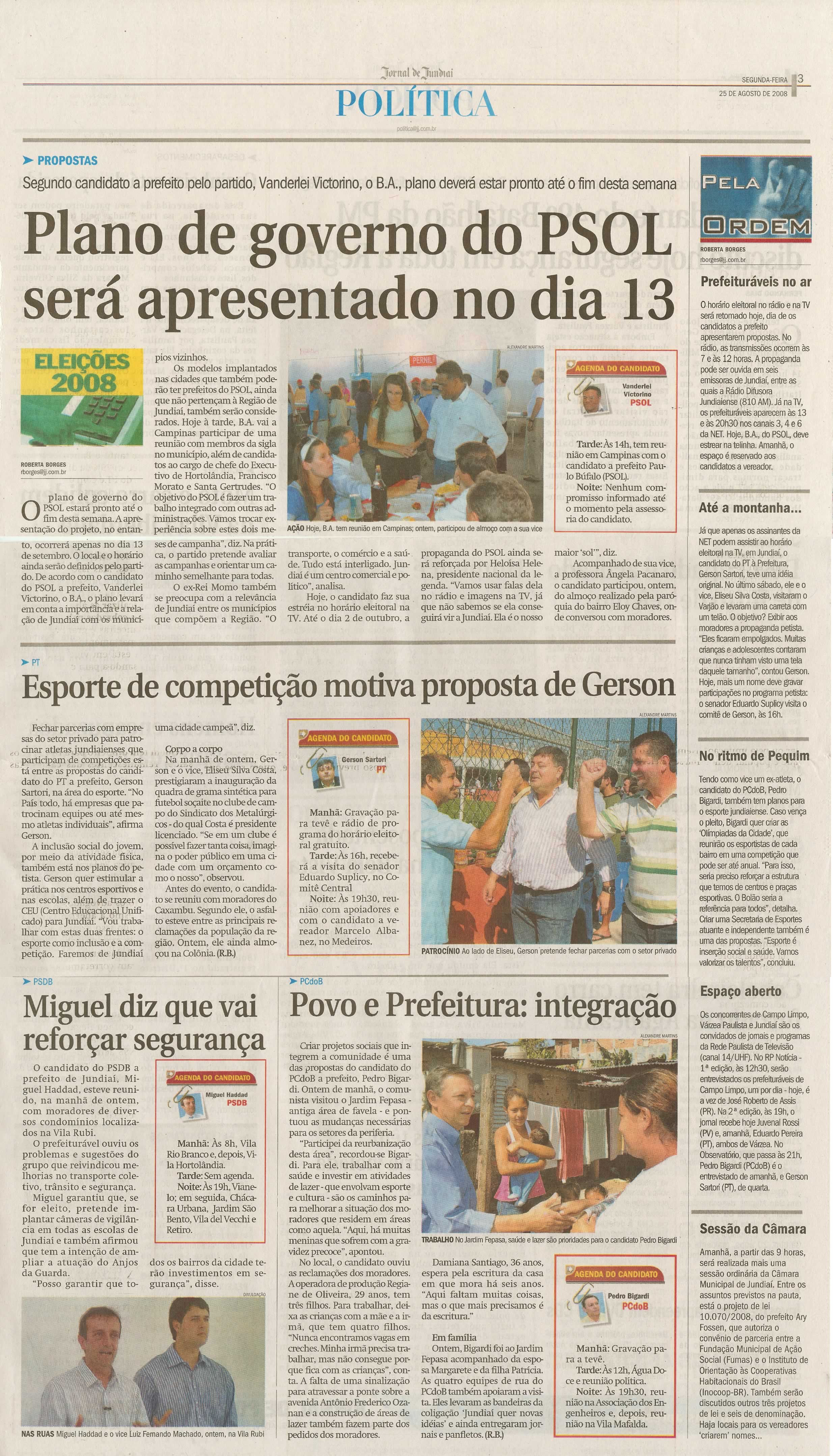 Jornal de Jundiaí - 25/08/2008