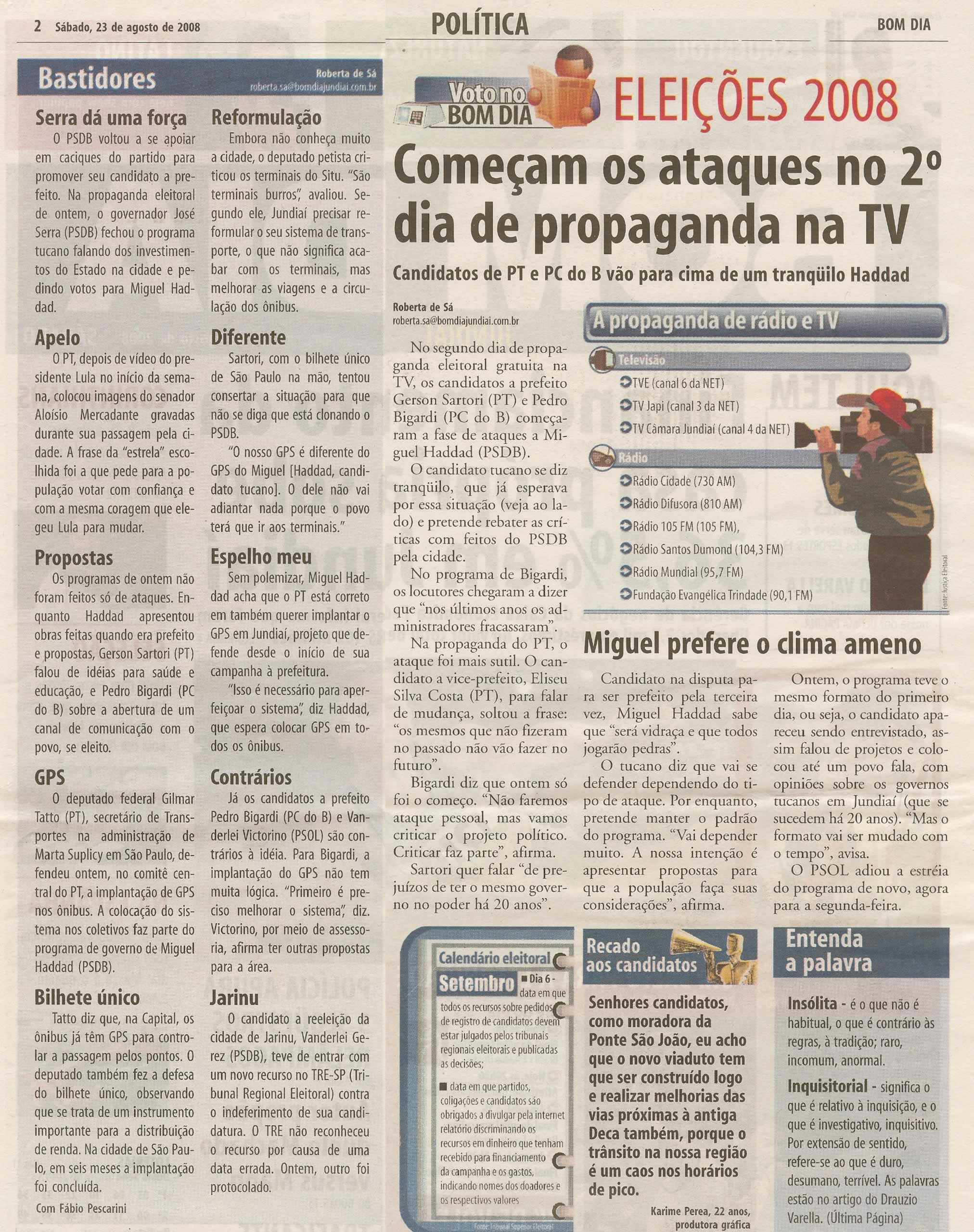 Bom Dia Jundiaí - 23/08/2008
