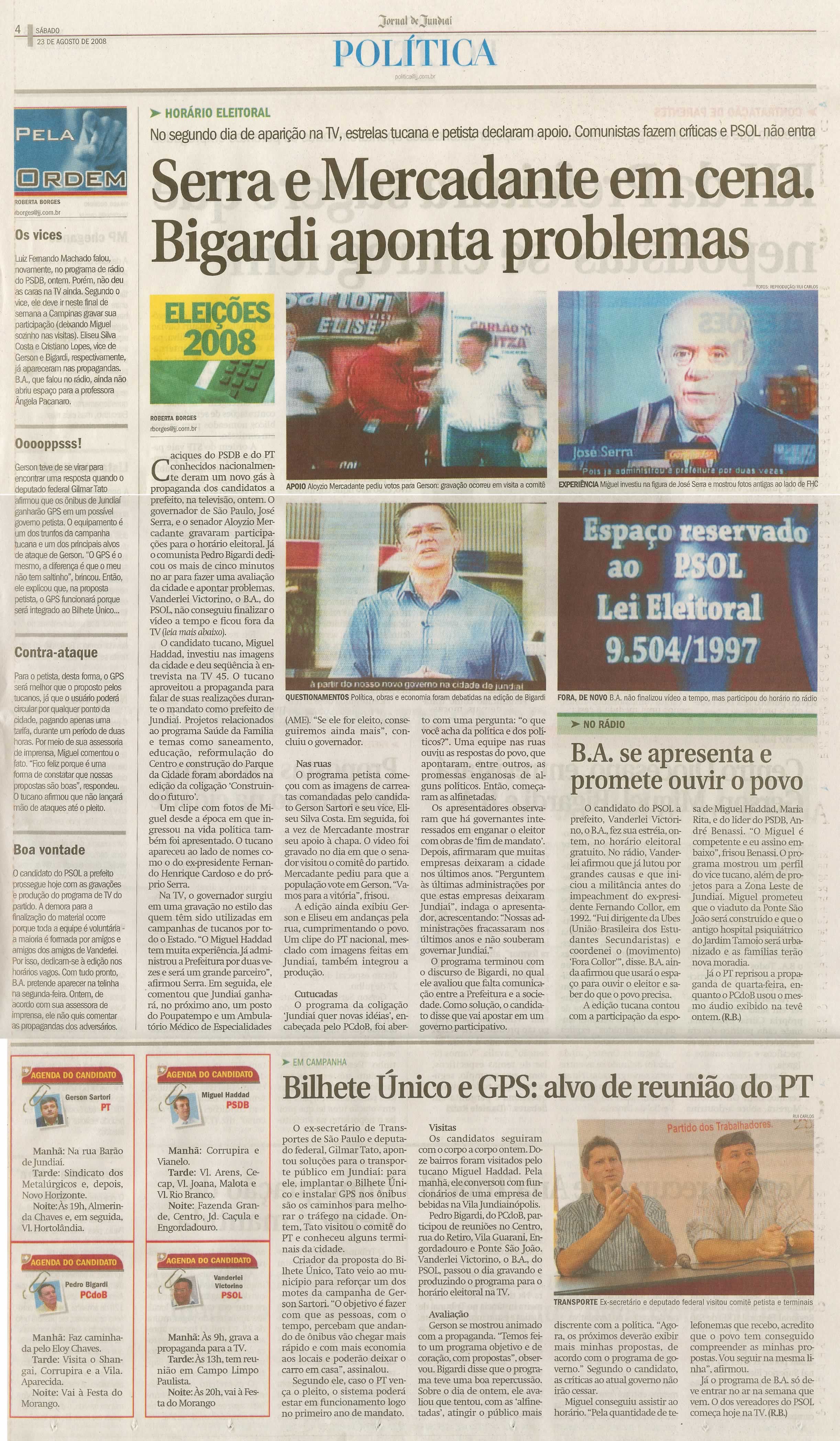 Jornal de Jundiaí - 23/08/2008