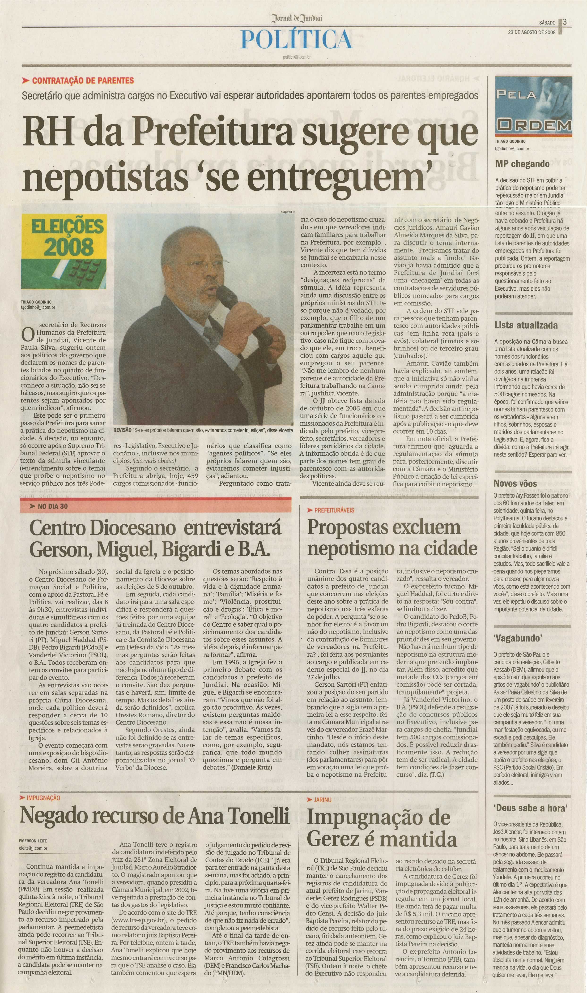 Jornal de Jundiaí - 23/08/2008