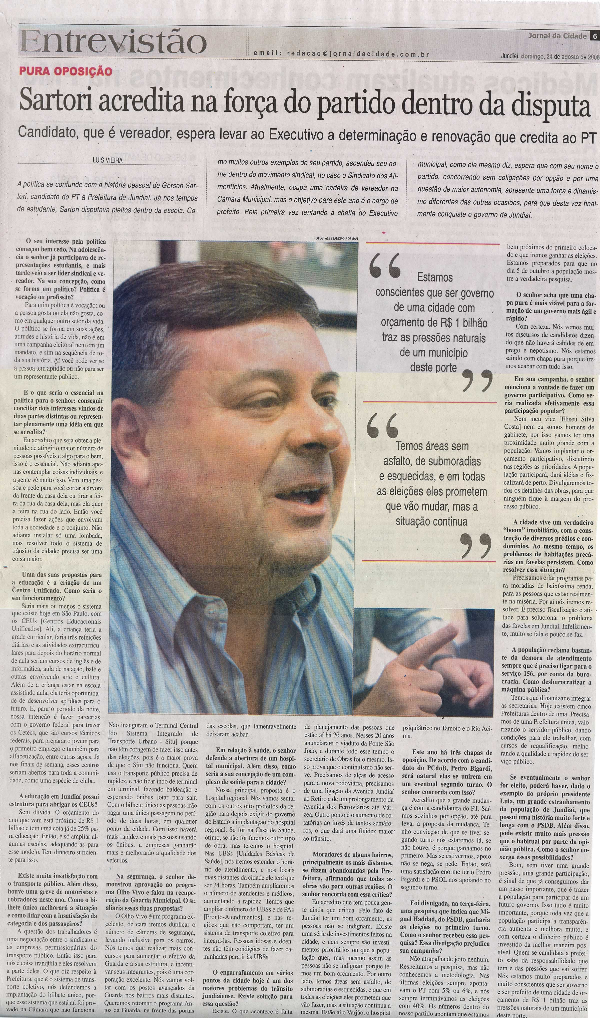 Jornal da Cidade - 24/08/2008