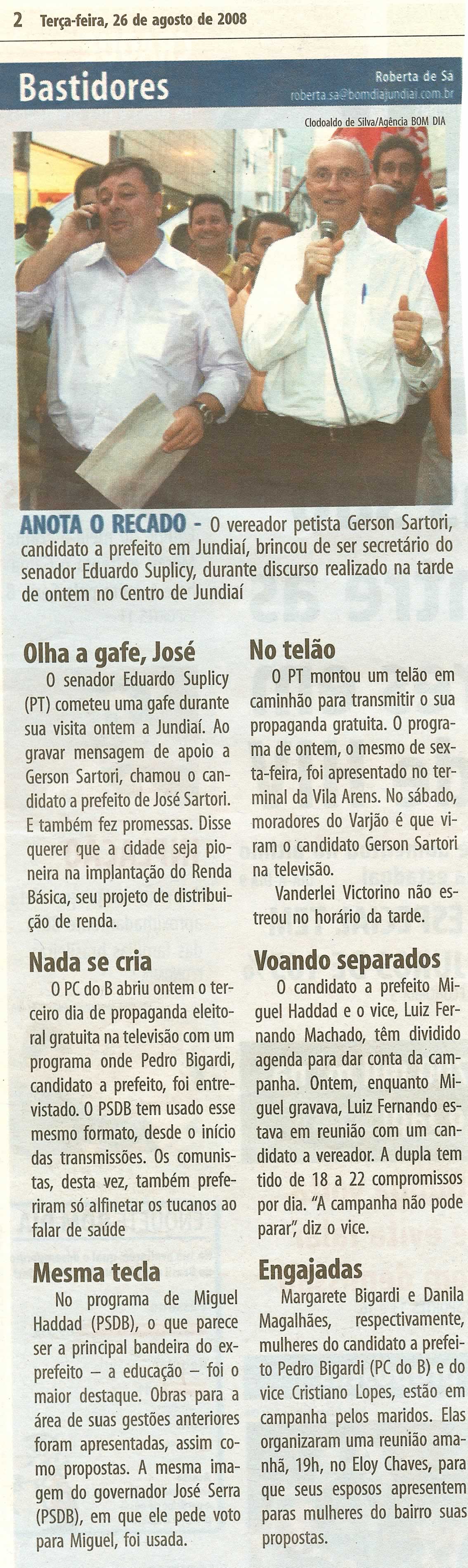 Bom Dia Jundiaí - 26/08/2008