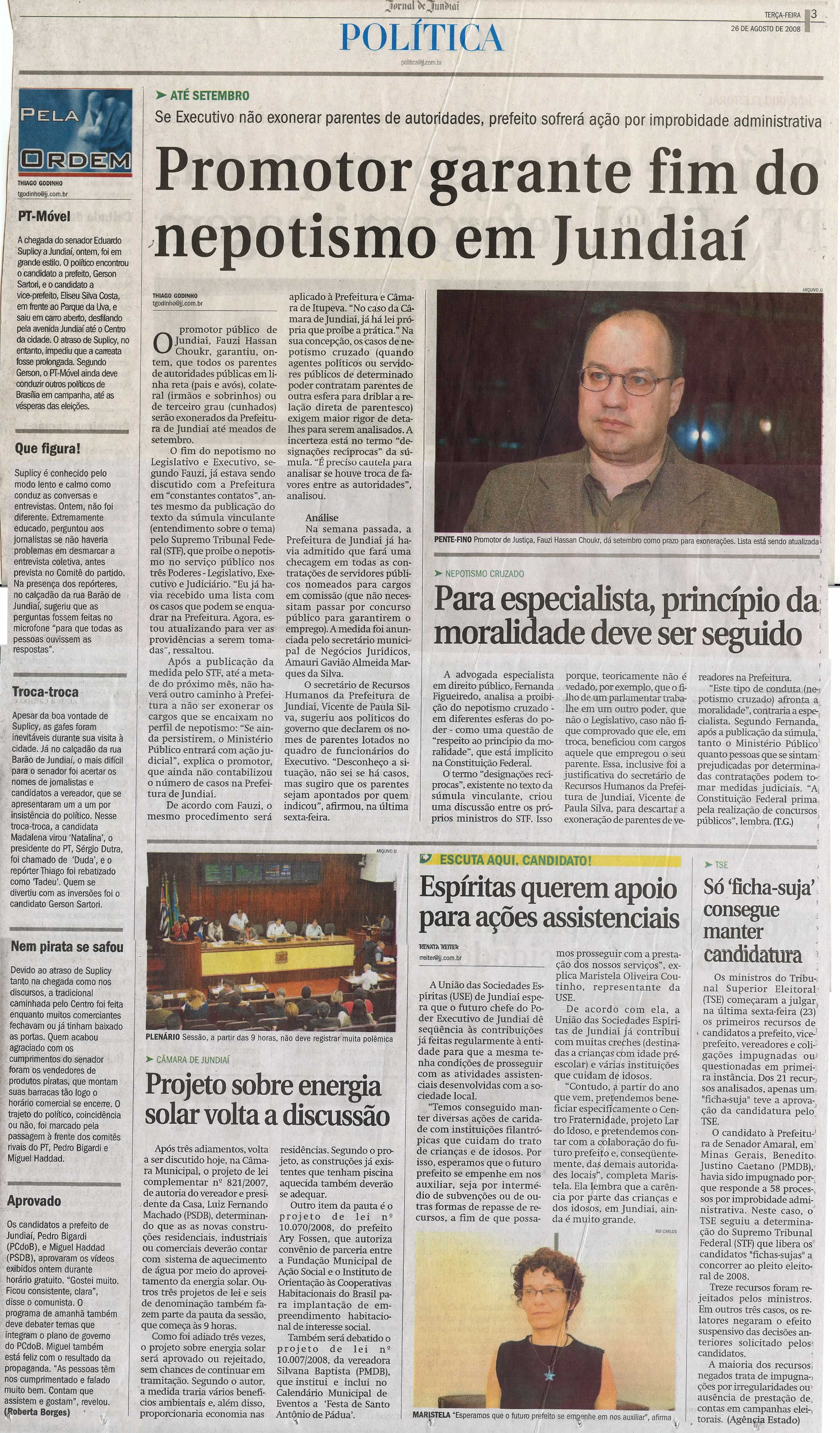 Jornal de Jundiaí - 26/08/2008