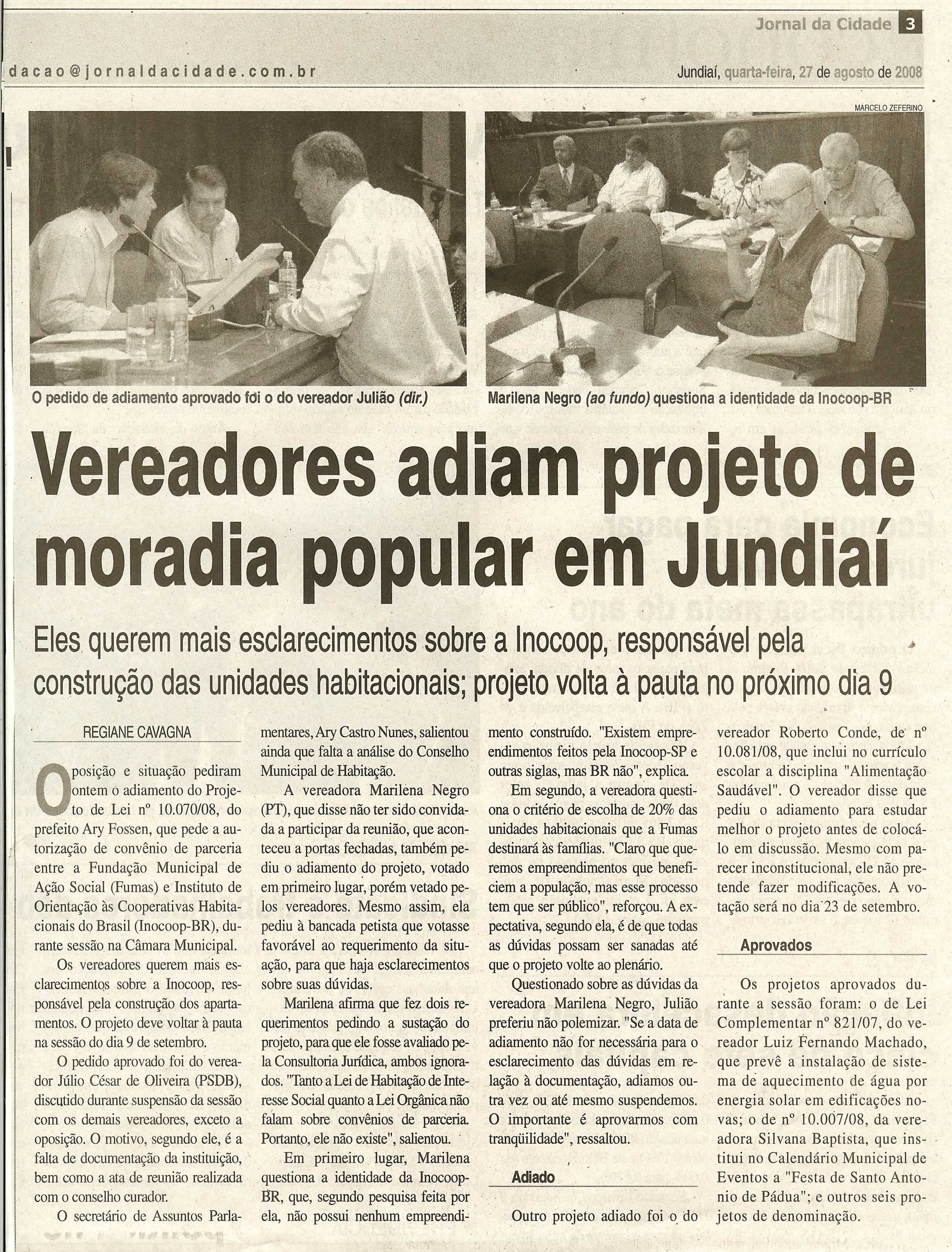 Jornal da Cidade - 27/08/2008