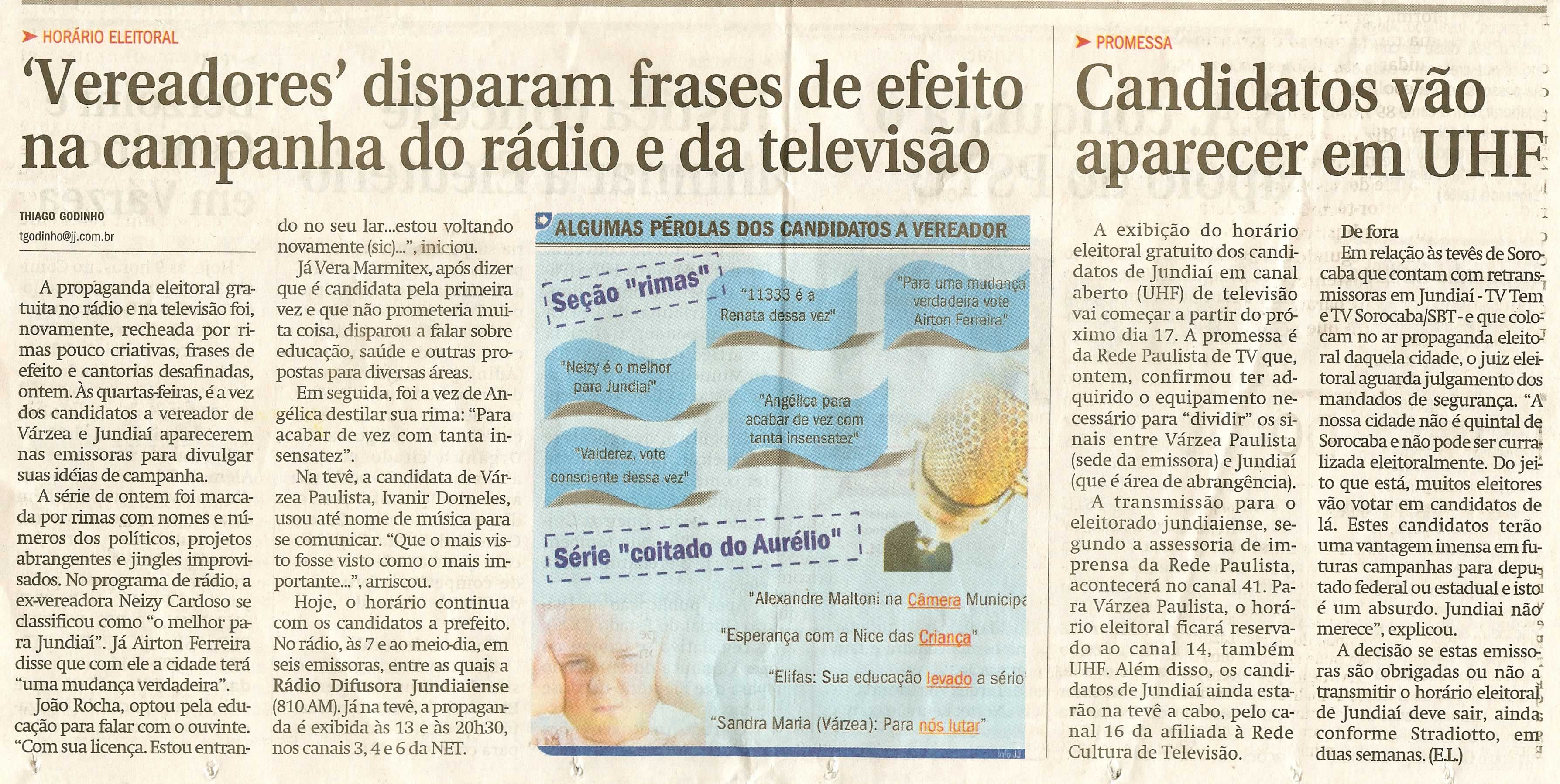 Jornal de Jundiaí - 29/08/2008