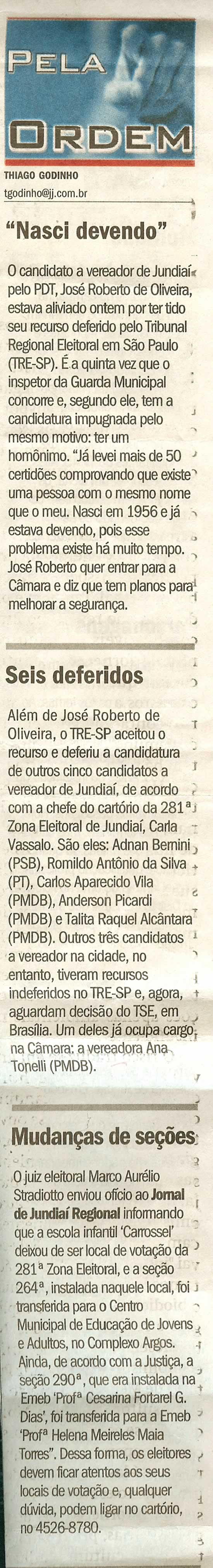 Jornal de Jundiaí - 29/08/2008