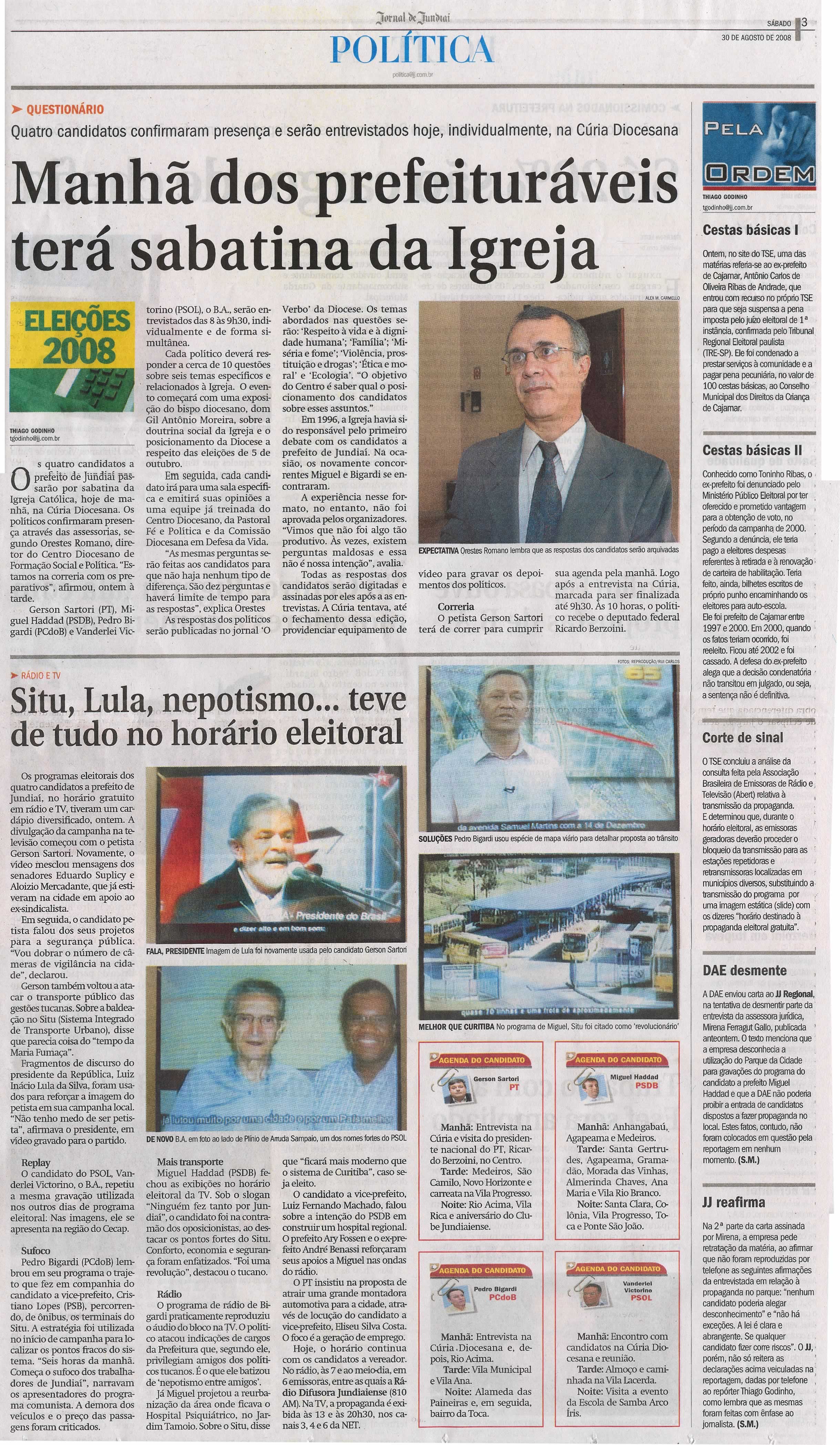 Jornal de Jundiaí - 30/08/2008