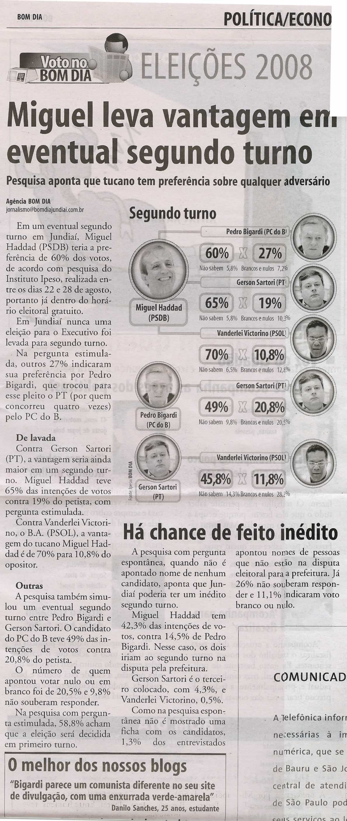 Bom Dia Jundiaí - 31/08/2008