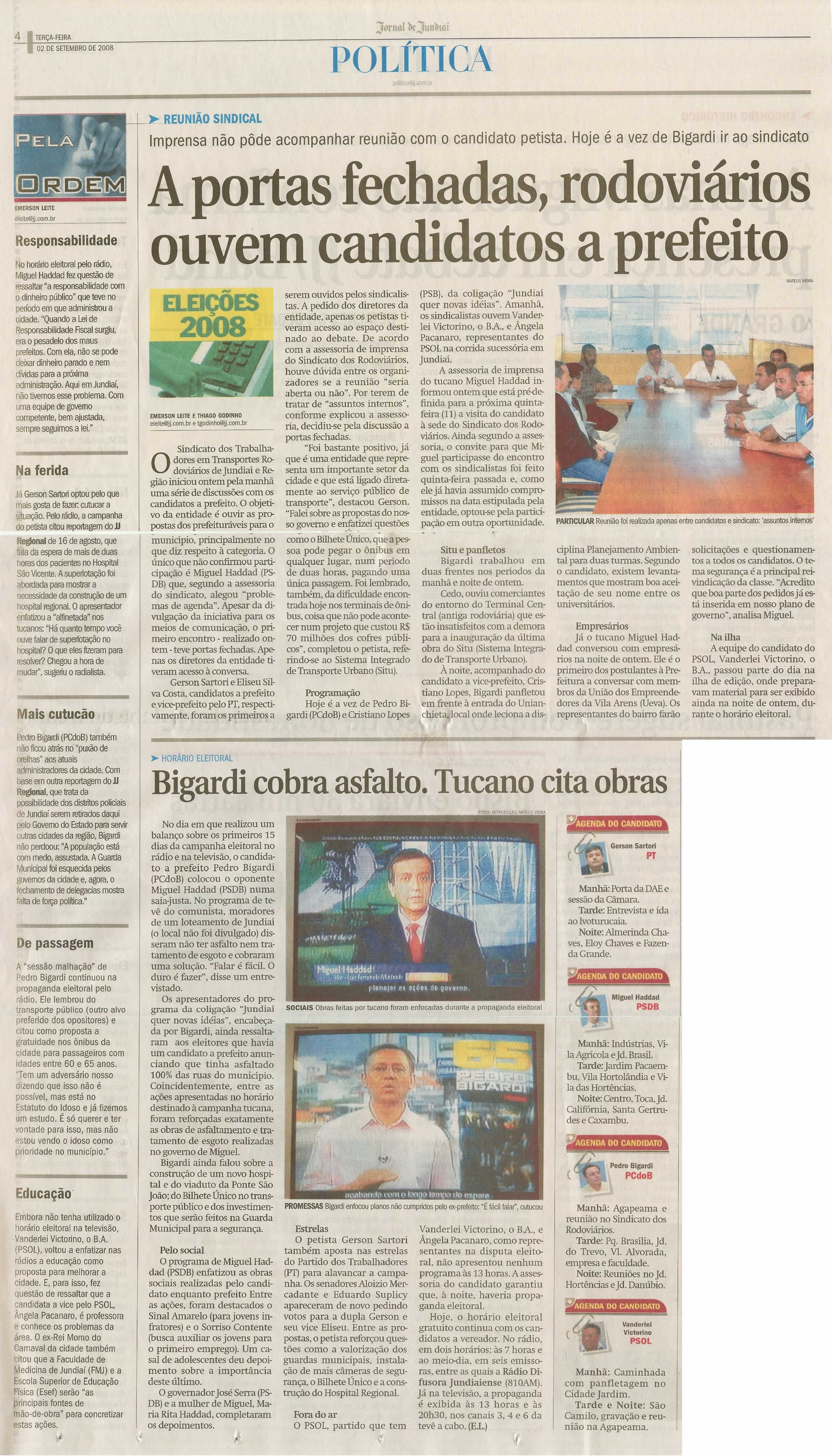 Jornal de Jundiaí - 02/09/2008