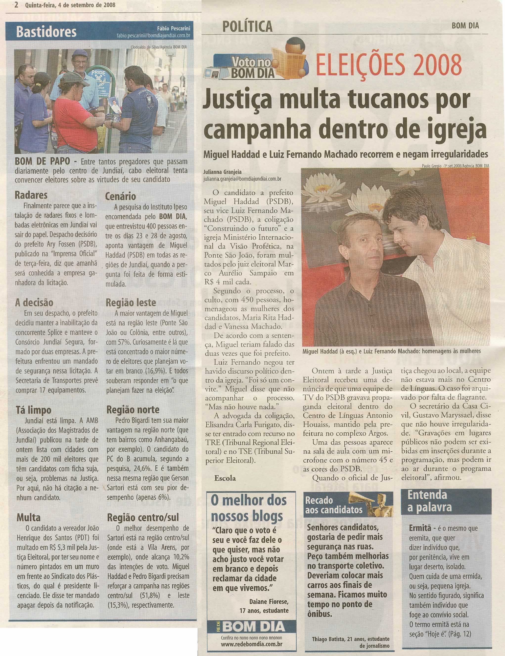 Bom Dia Jundiaí - 04/09/2008