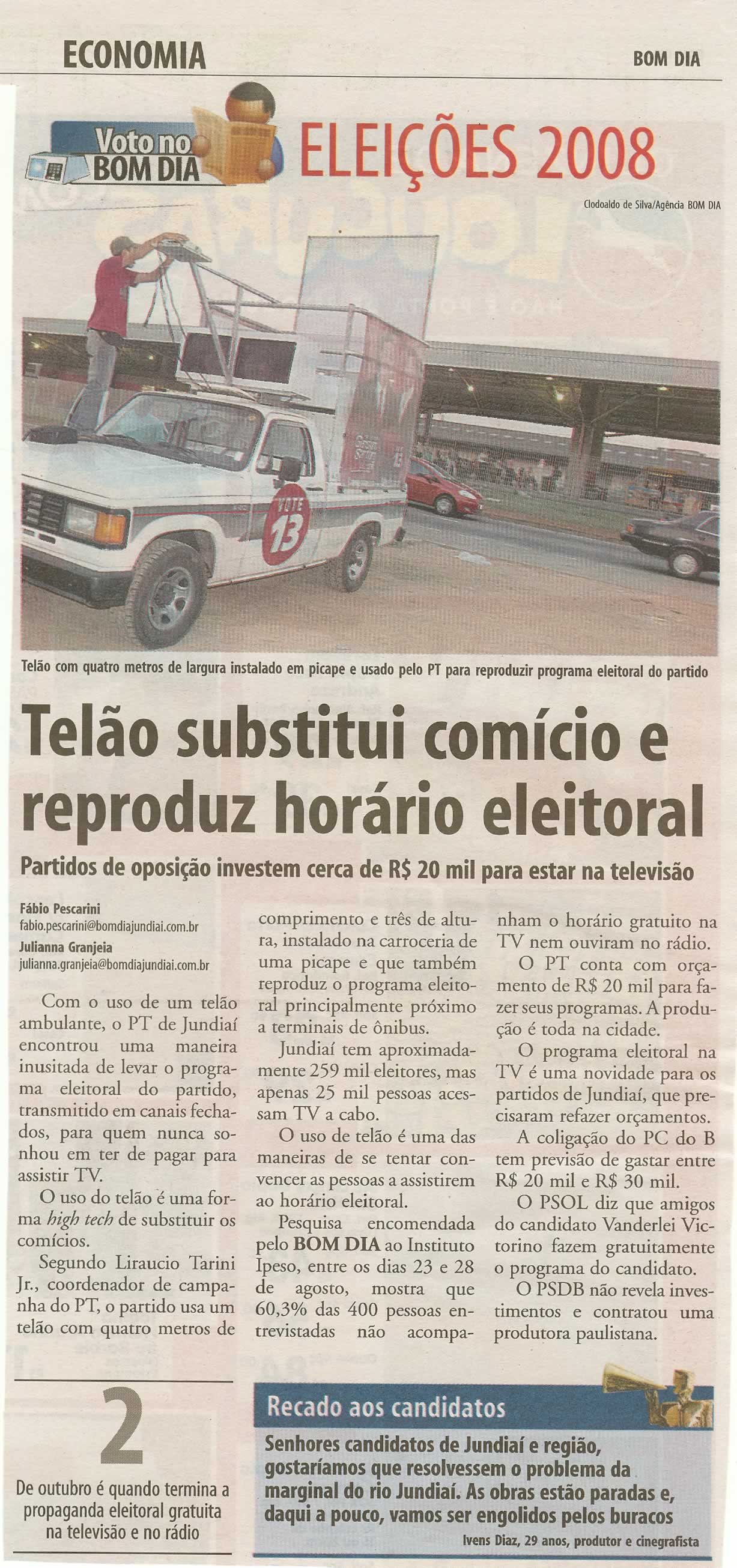 Bom Dia Jundiaí - 05/09/2008