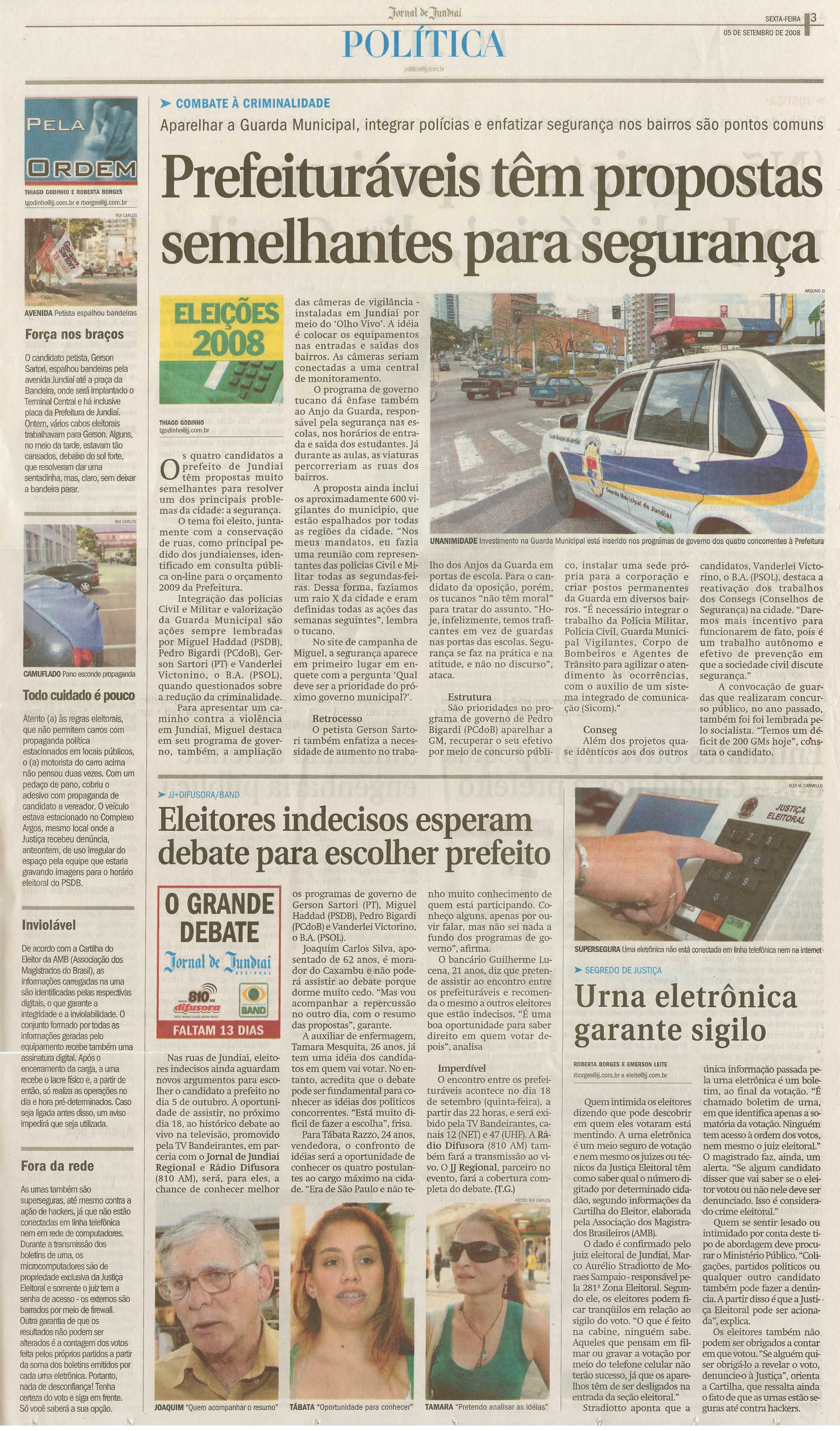 Jornal de Jundiaí - 05/09/2008
