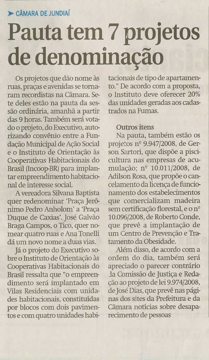 Jornal de Jundiaí - 08/09/2008