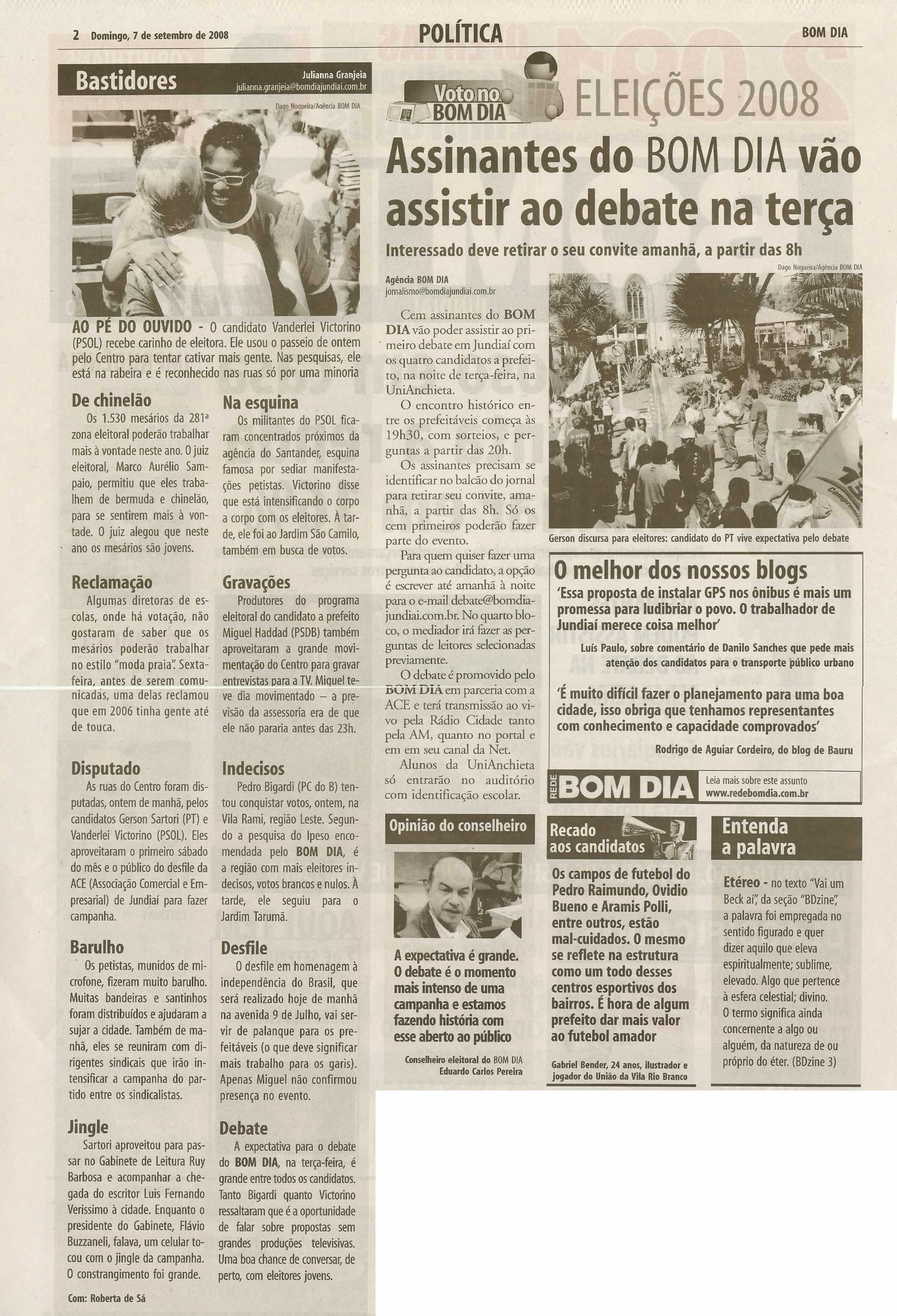 Bom Dia Jundiaí - 07/09/2008