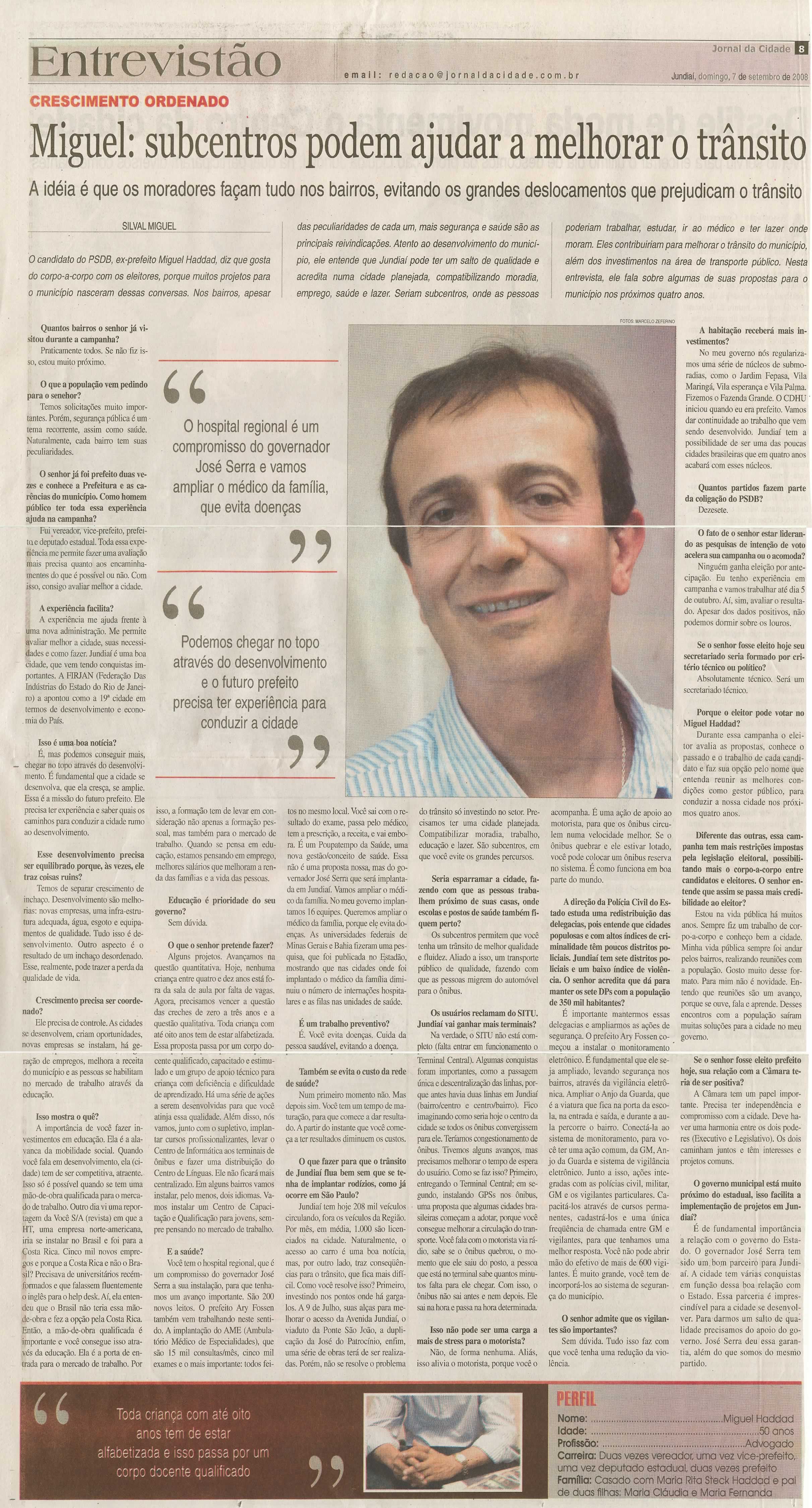 Jornal da Cidade - 07/09/2008