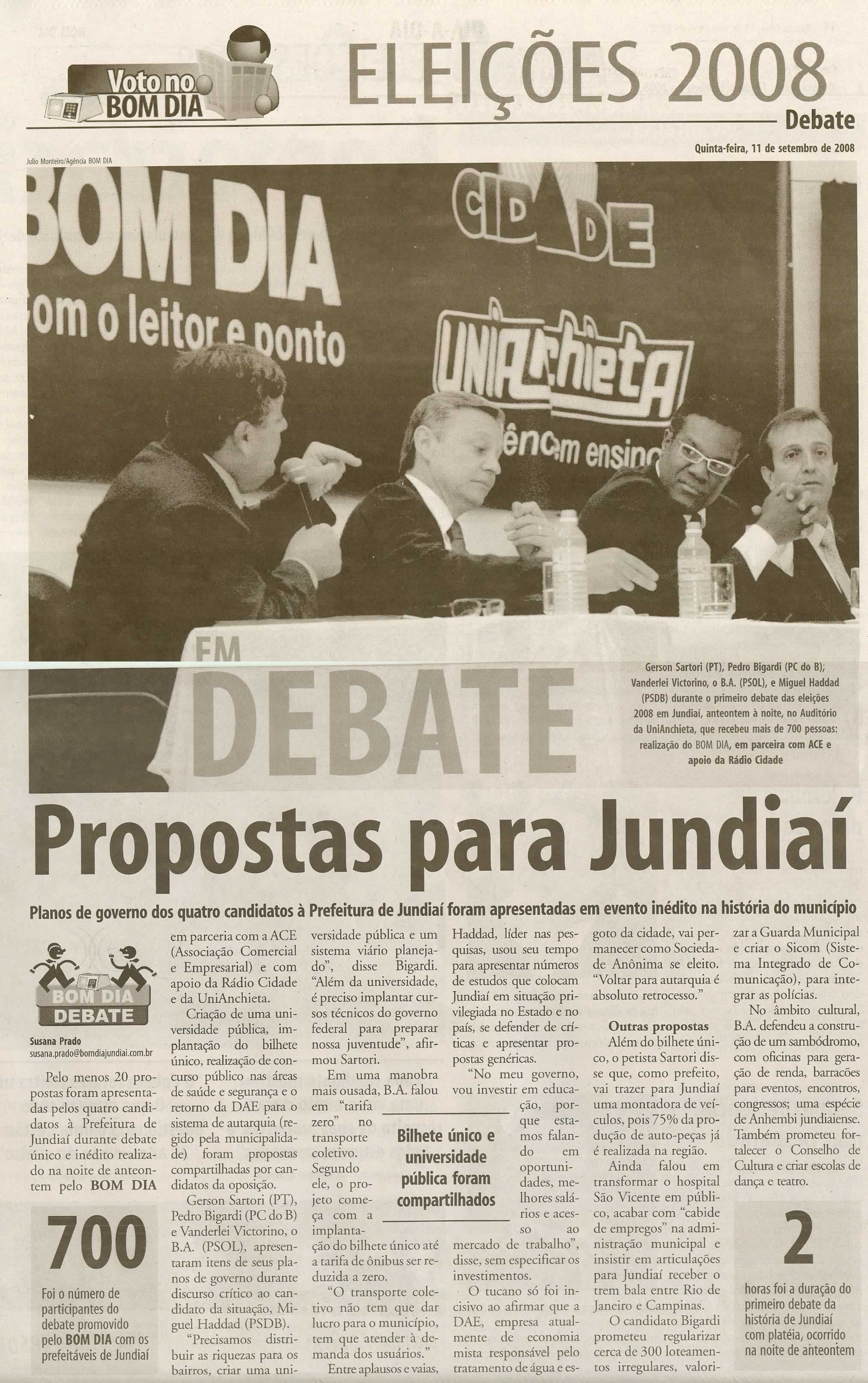 Bom Dia Jundiaí - 11/09/2008