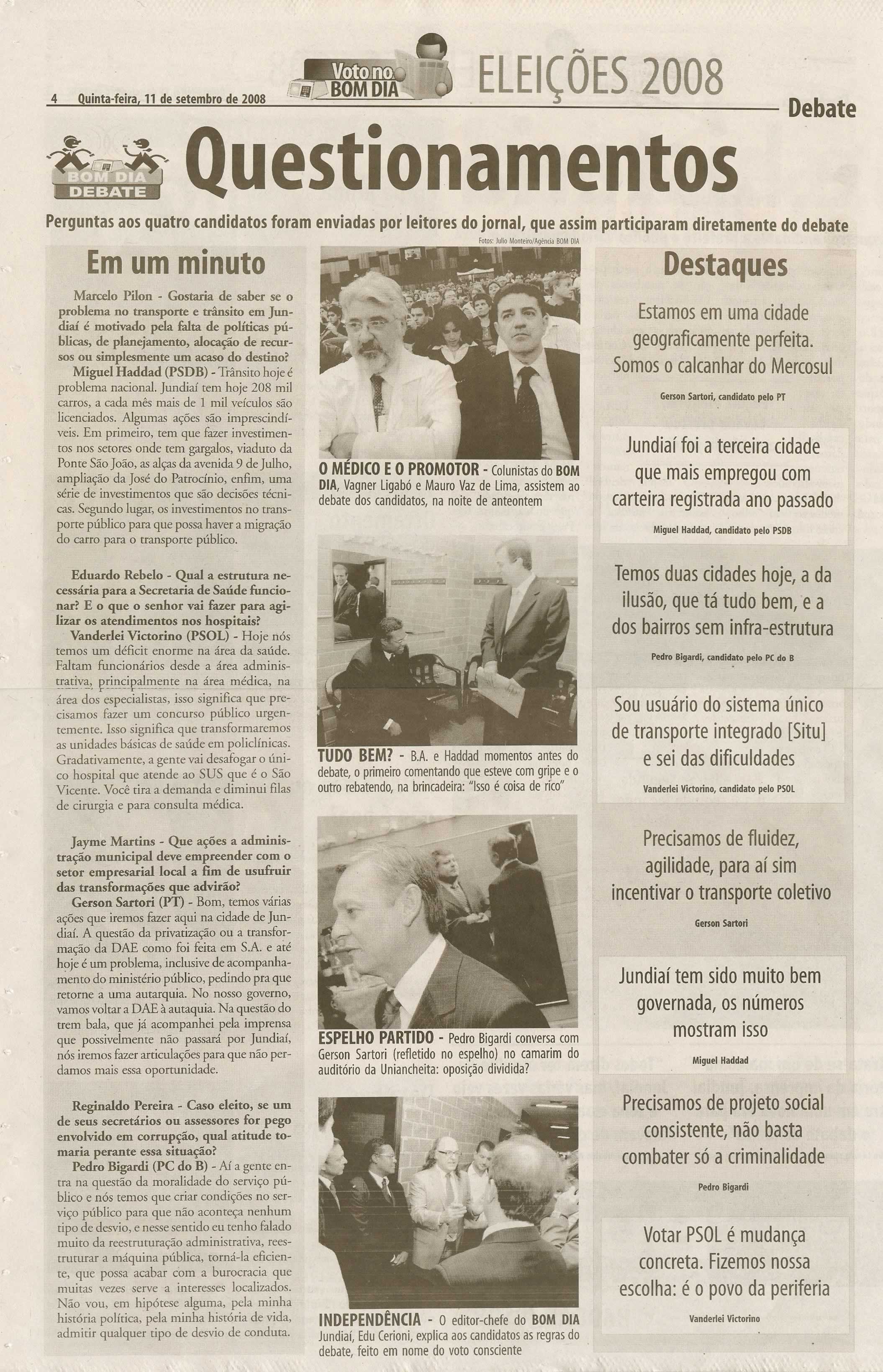 Bom Dia Jundiaí - 11/09/2008