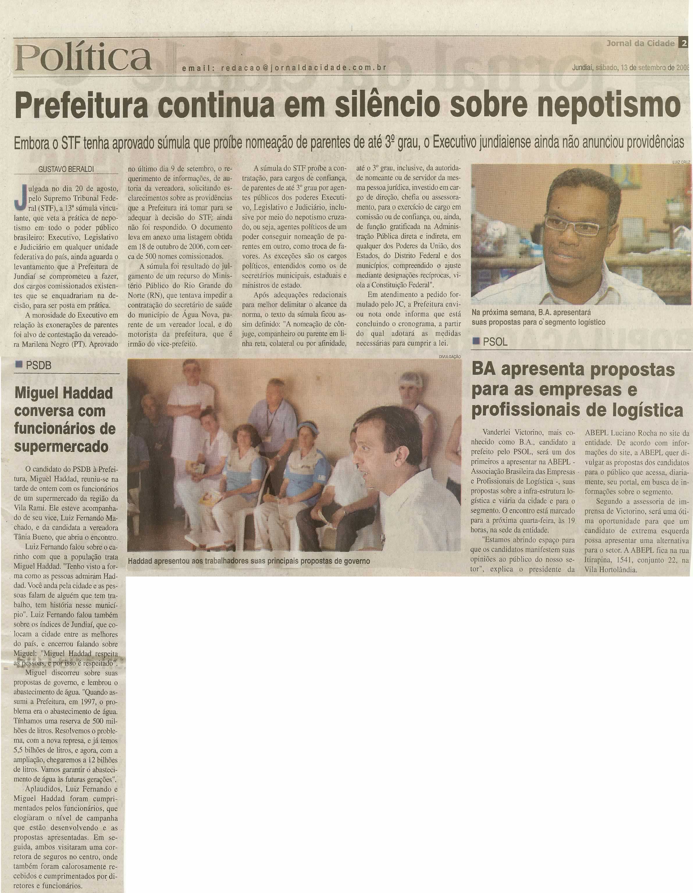 Jornal da Cidade - 13/09/2008