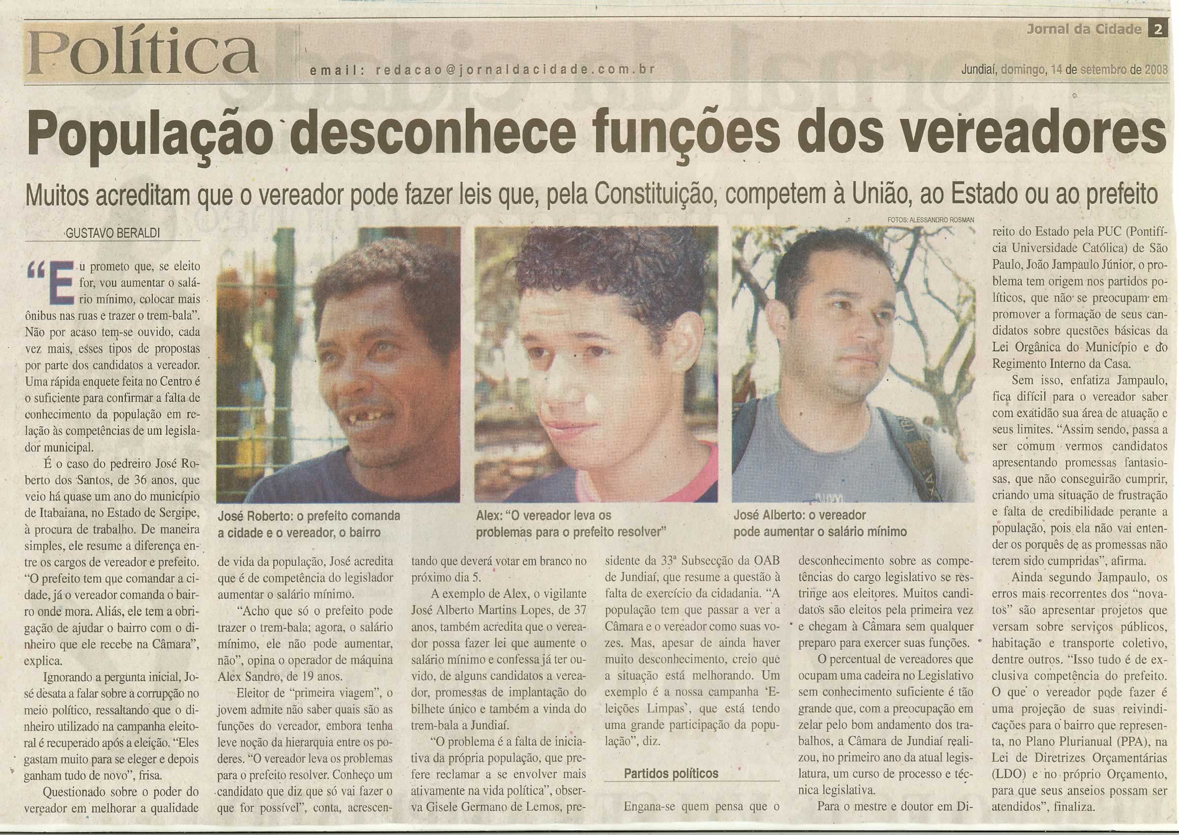 Jornal da Cidade - 14/09/2008