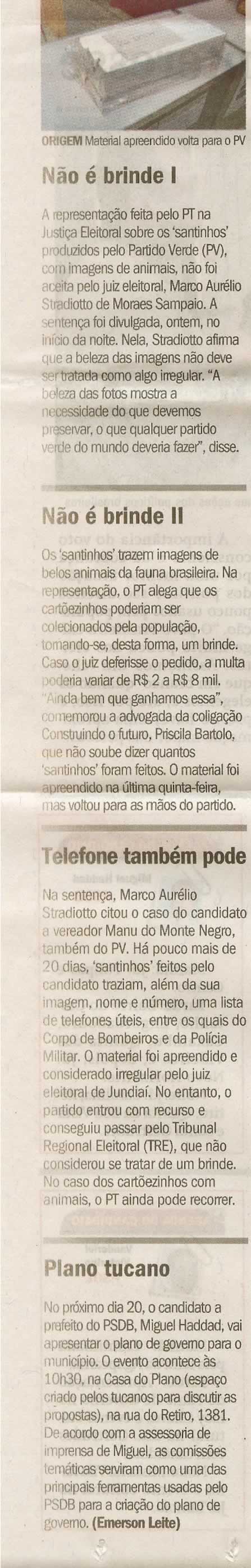 Jornal de Jundiaí - 13/09/2008