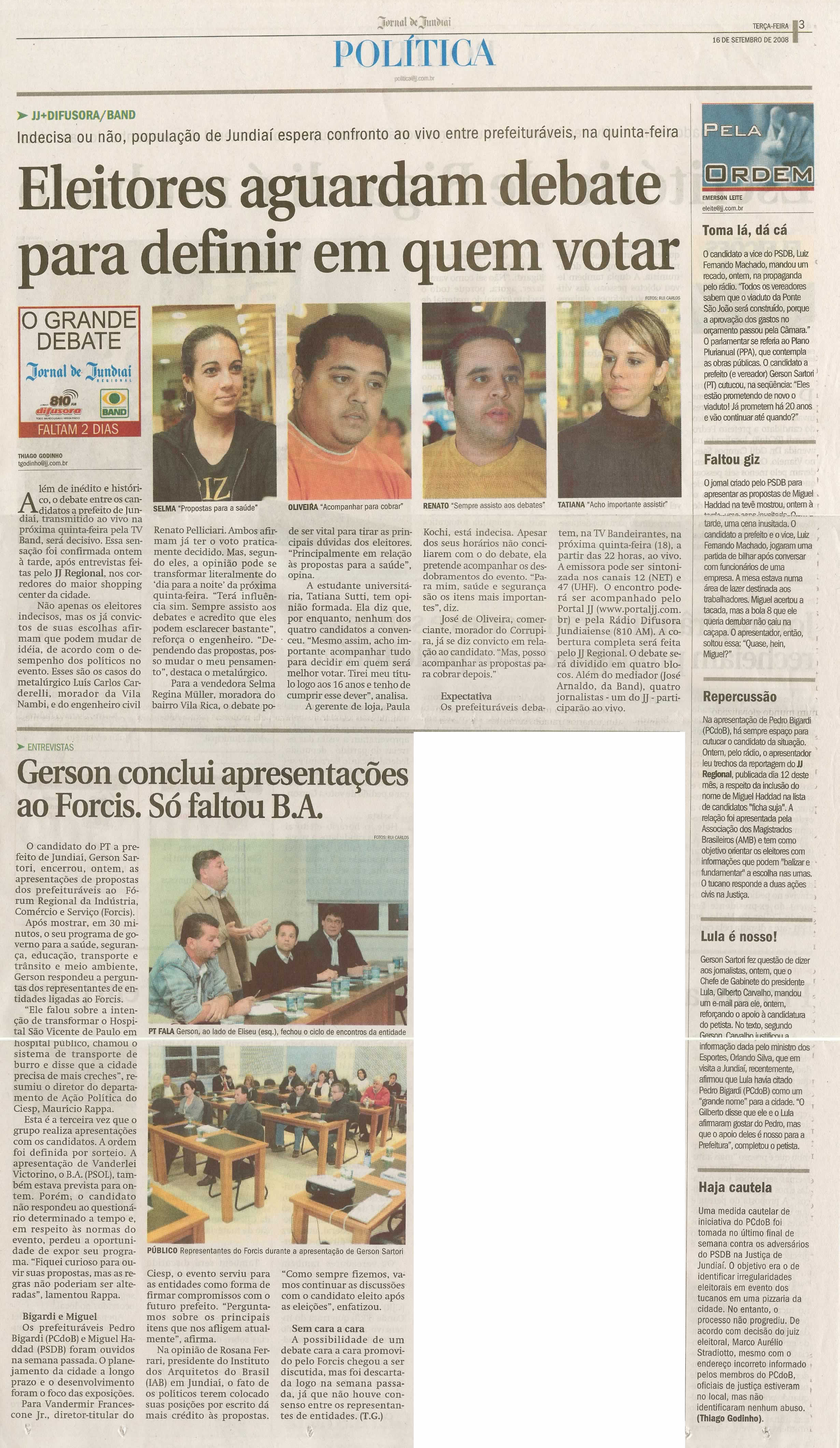 Jornal de Jundiaí - 16/09/2008