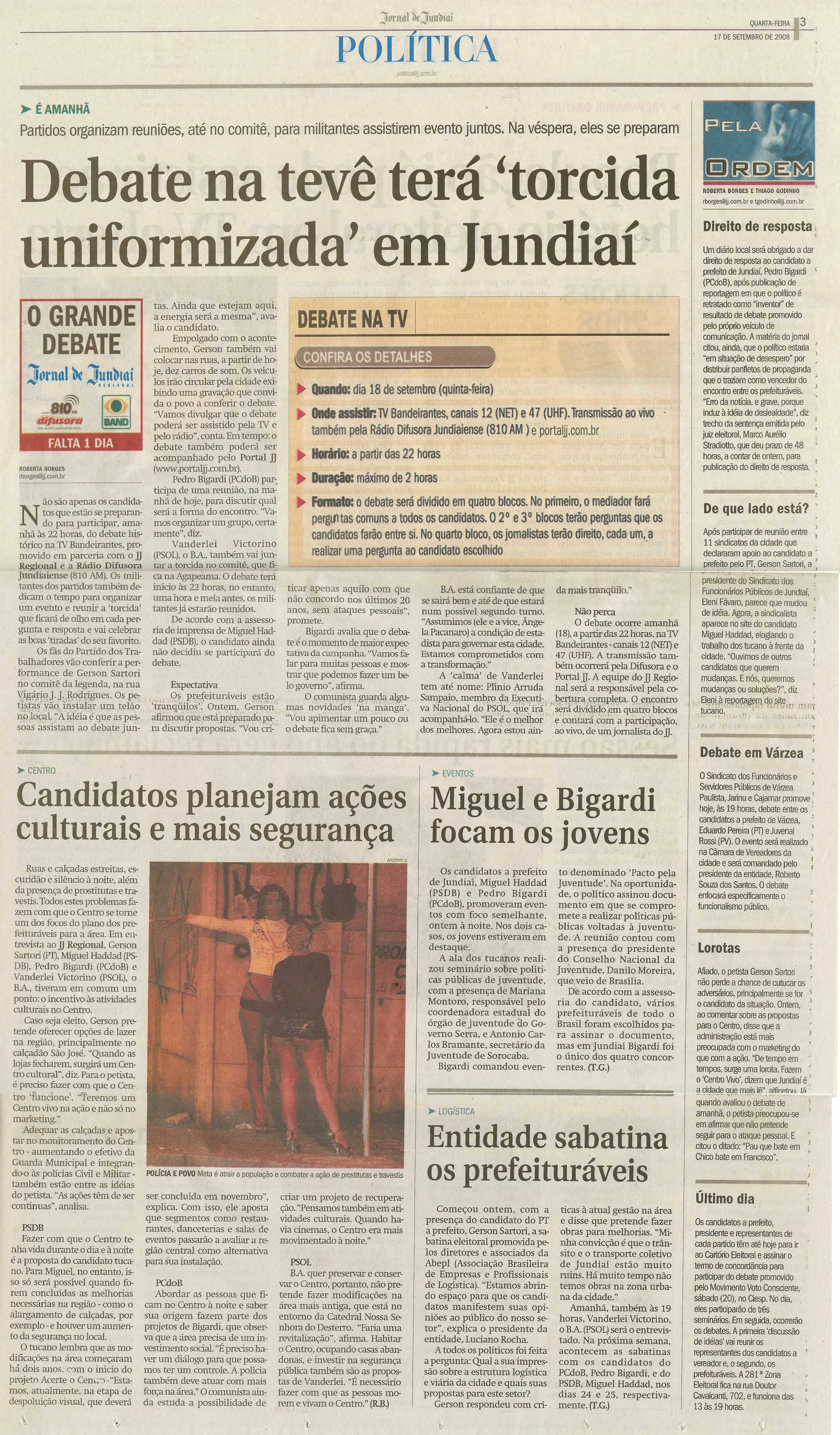 Jornal de Jundiaí - 17/09/2008