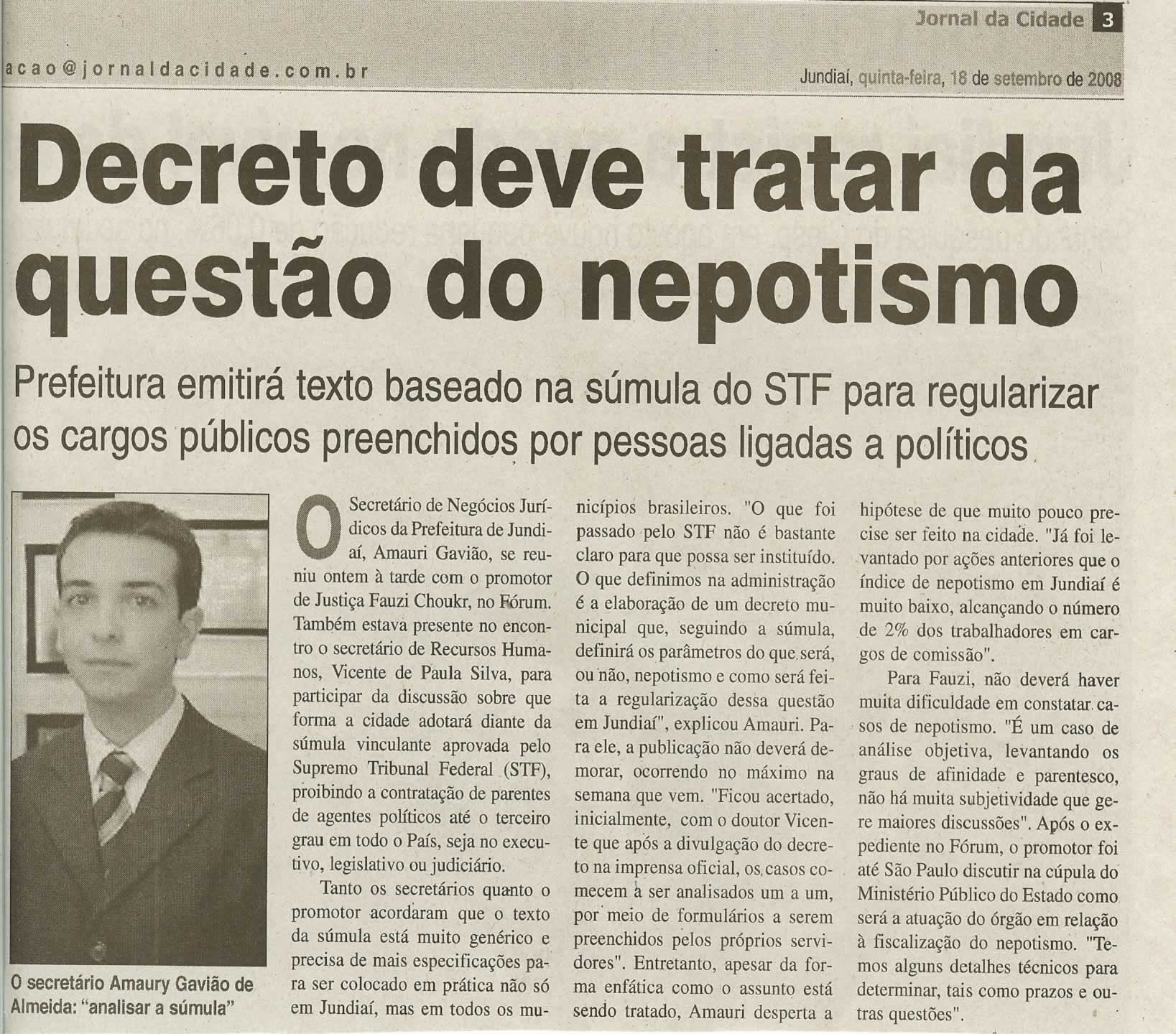 Jornal da Cidade - 18/09/2008