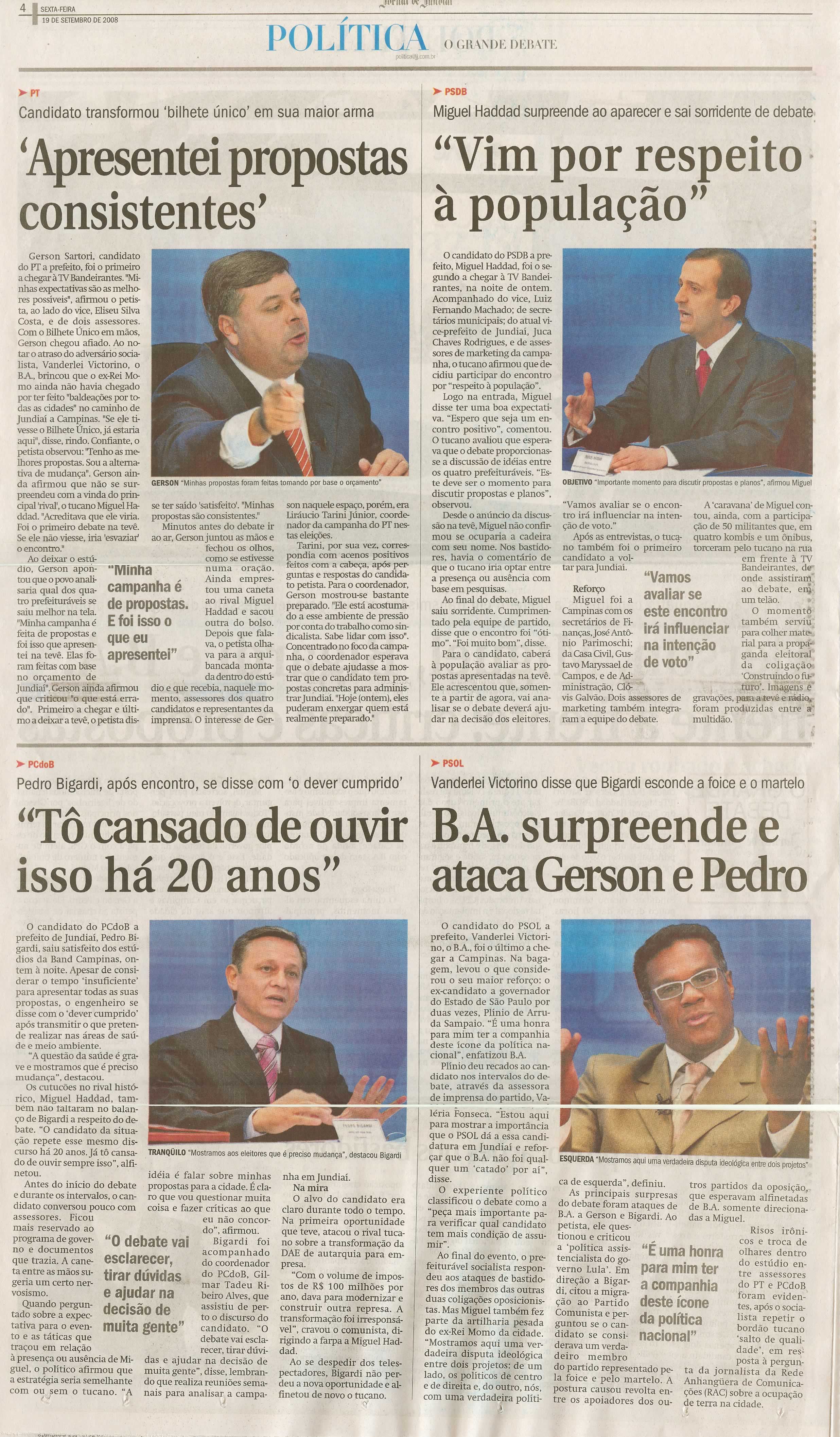 Jornal de Jundiaí - 19/09/2008