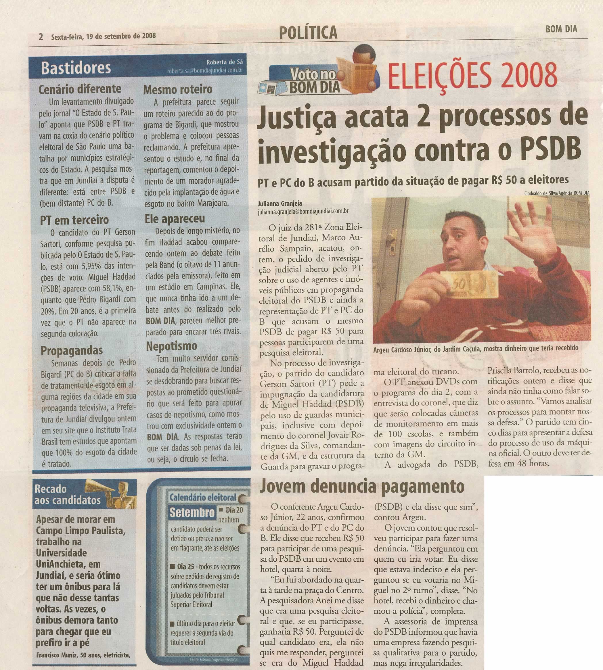 Bom Dia Jundiaí - 19/09/2008