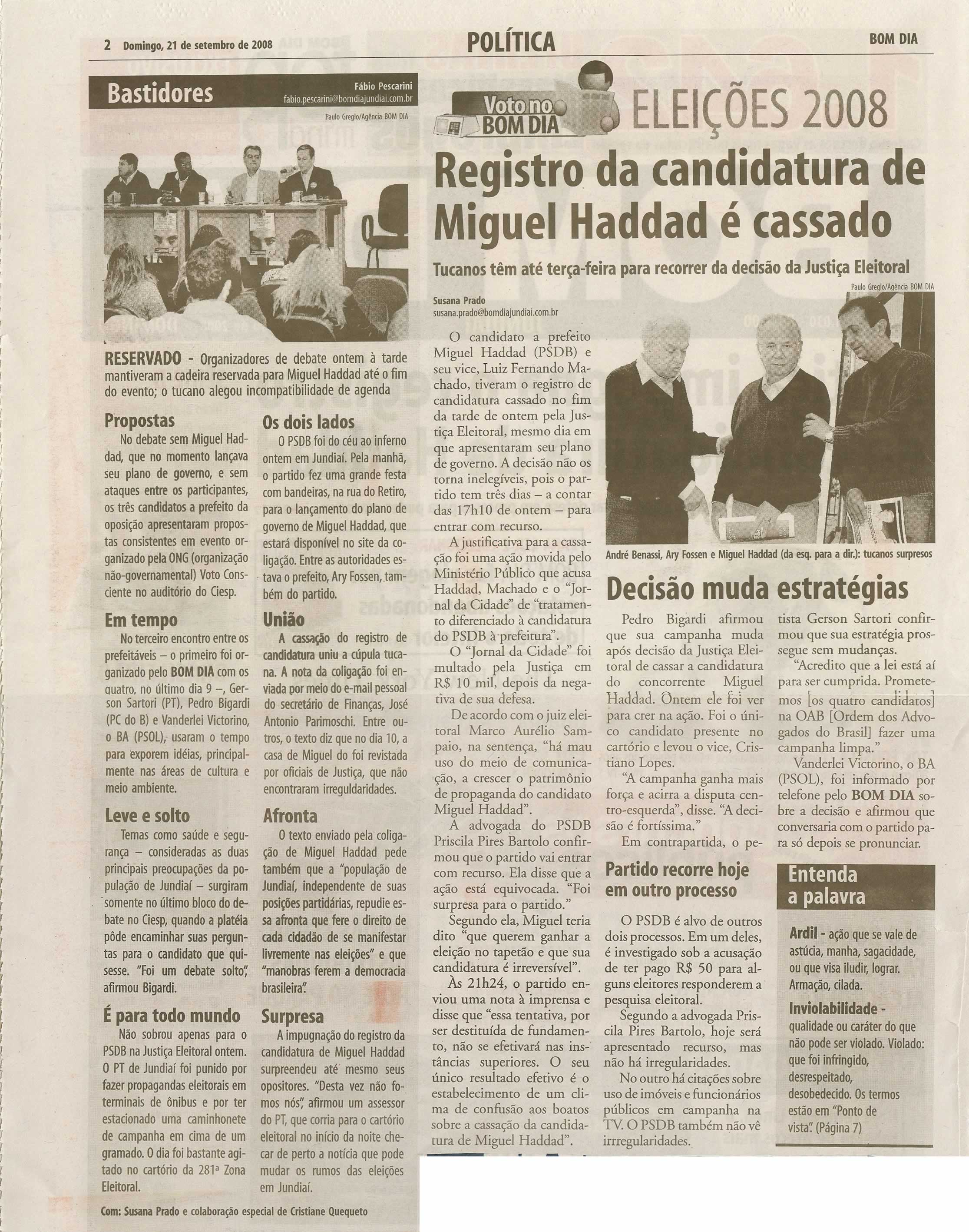 Bom Dia Jundiaí - 21/09/2008
