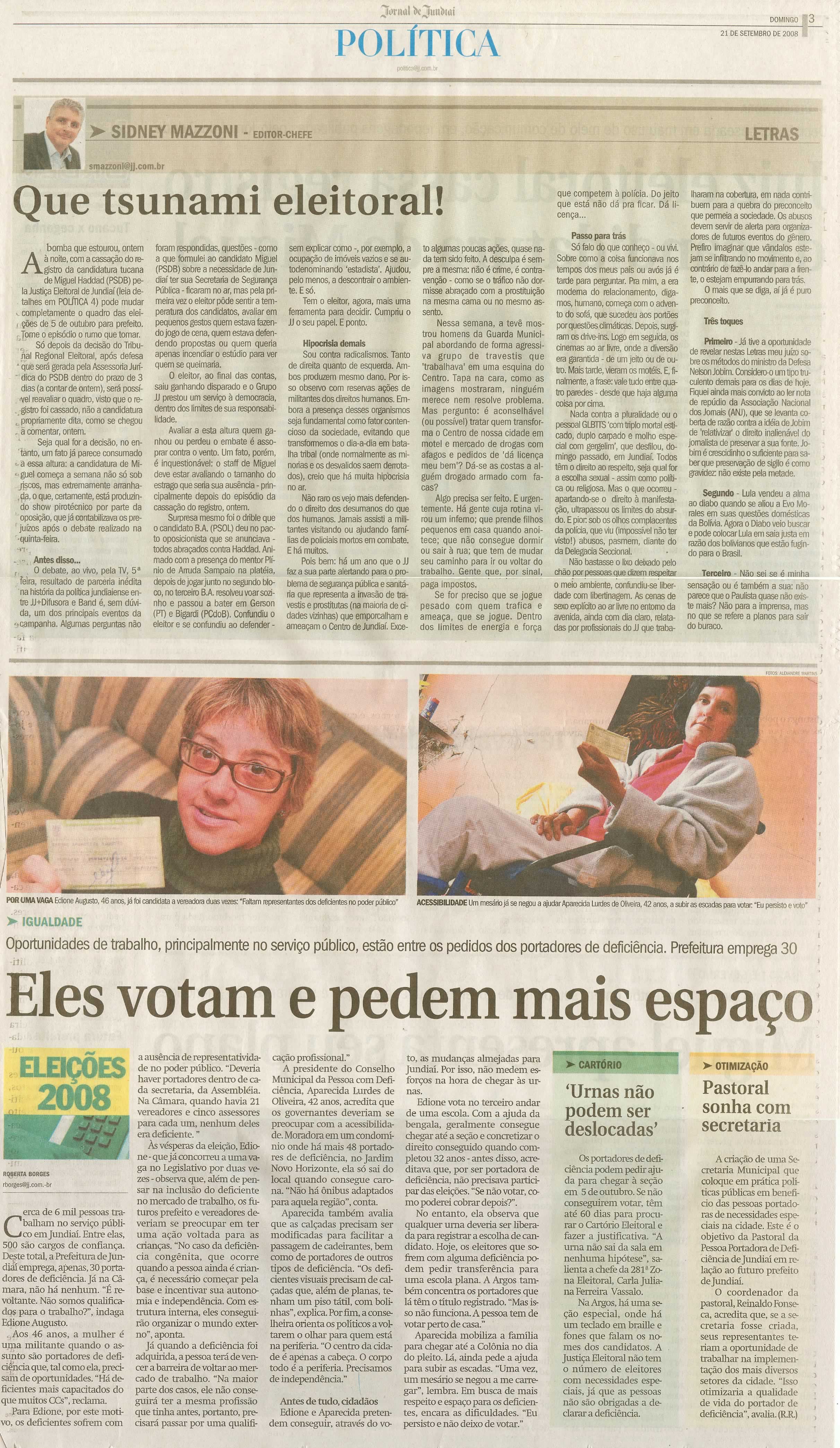 Jornal de Jundiaí - 21/09/2008