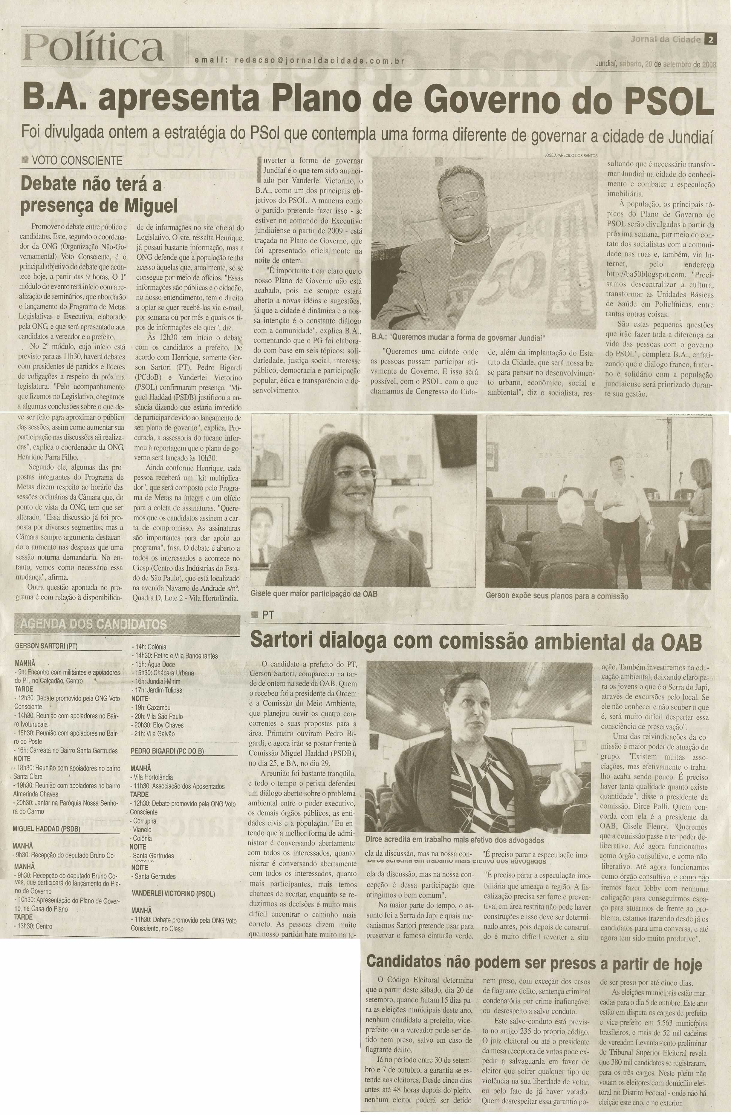 Jornal da Cidade - 20/09/2008