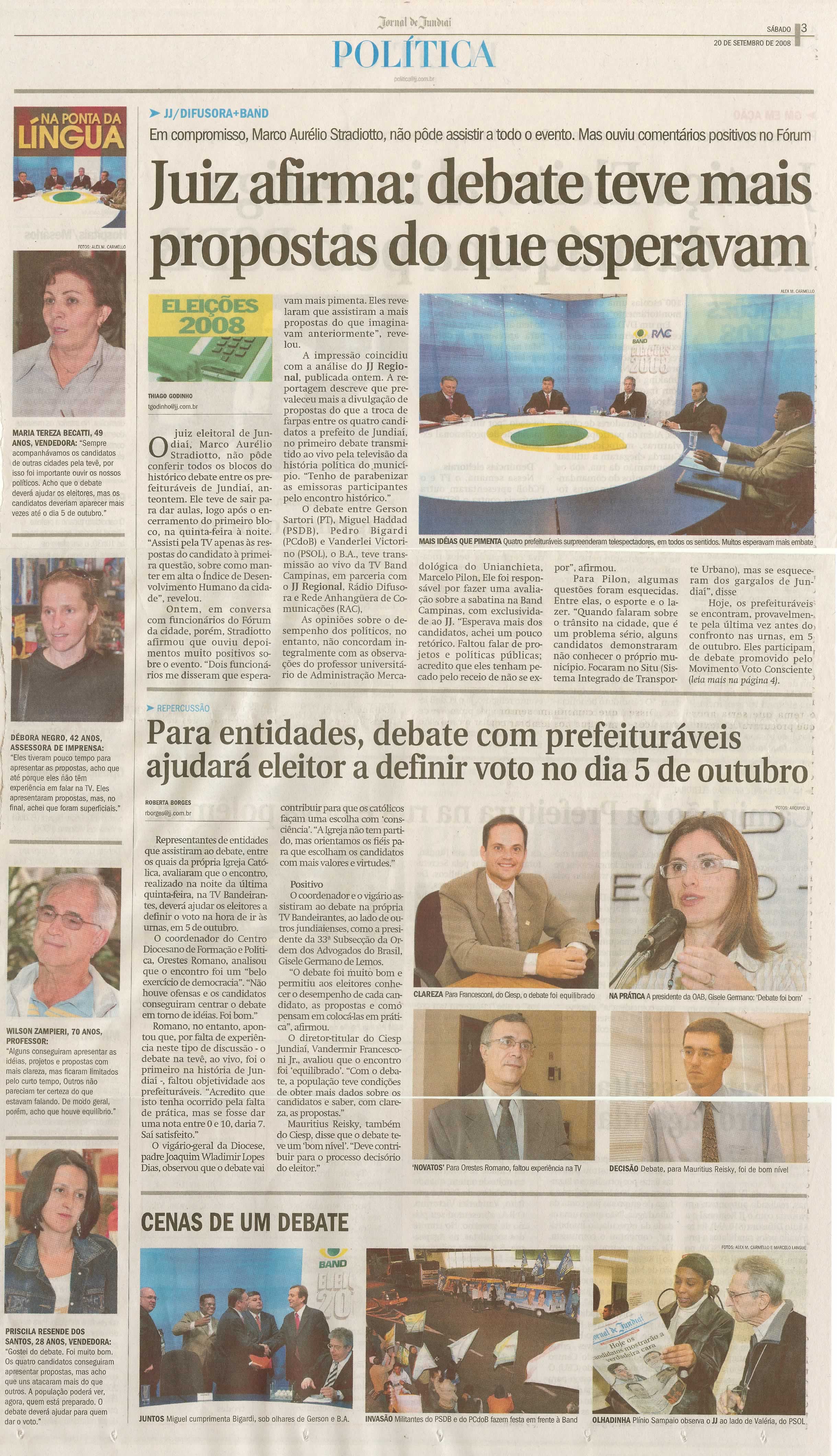 Jornal de Jundiaí - 20/09/2008