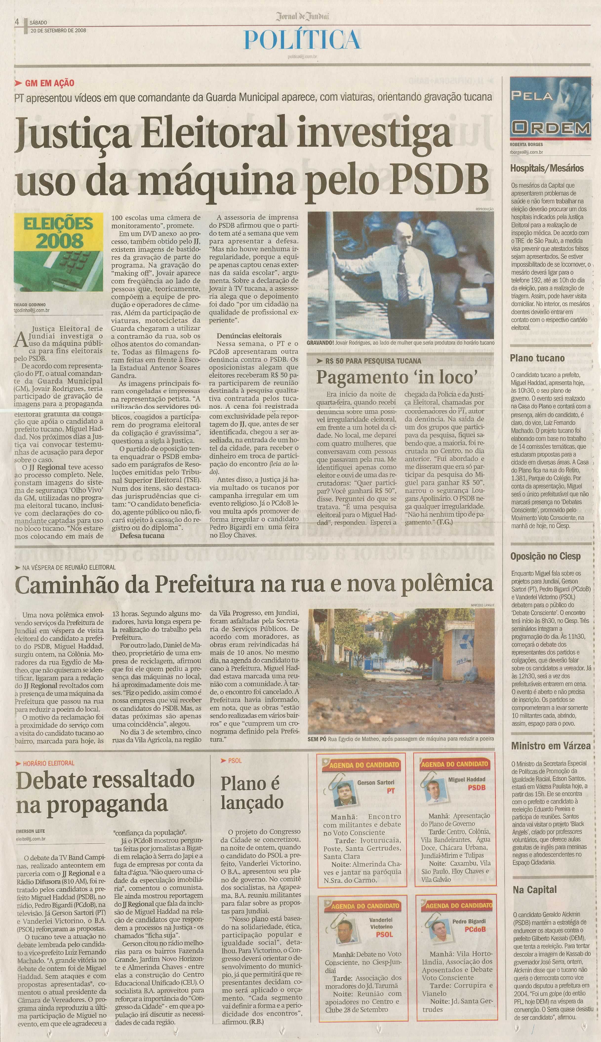 Jornal de Jundiaí - 20/09/2008