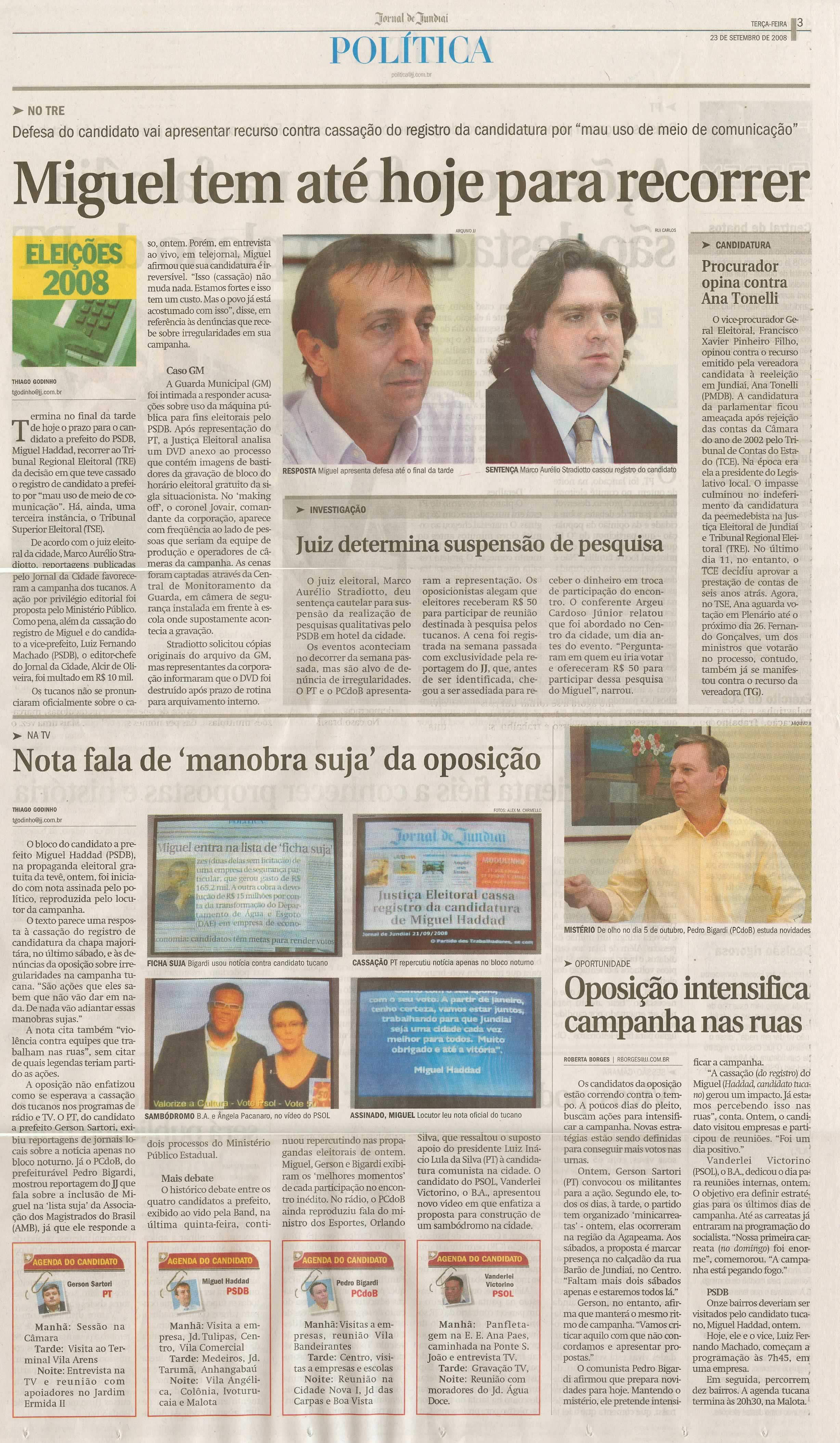 Jornal de Jundiaí - 23/09/2008