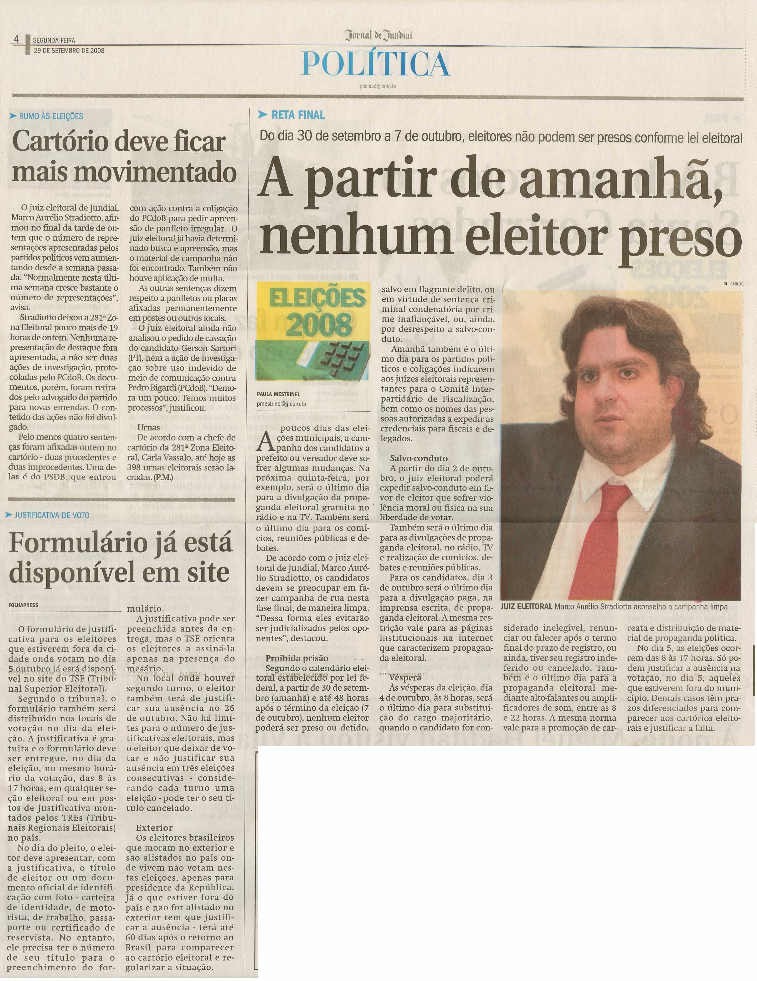 Jornal de Jundiaí - 29/09/2008