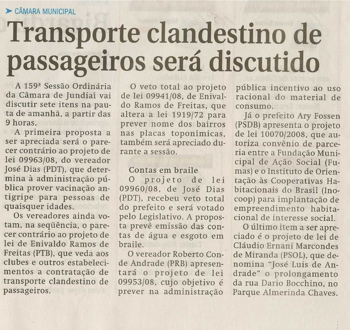 Jornal de Jundiaí - 29/09/2008