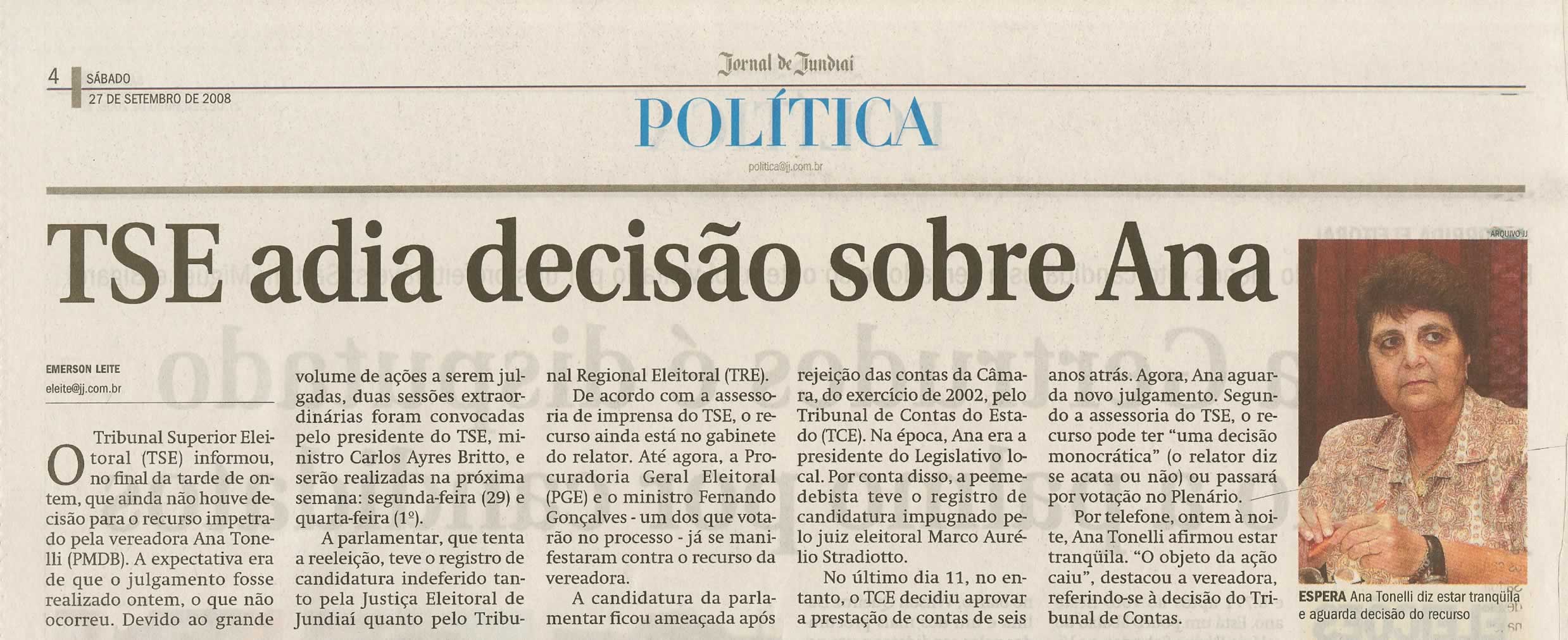 Jornal de Jundiaí - 27/09/2008