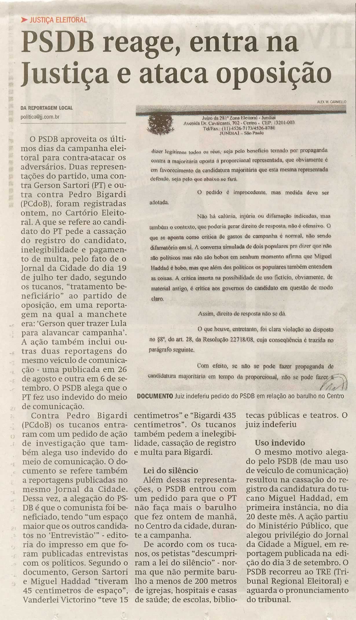 Jornal de Jundiaí - 28/09/2008