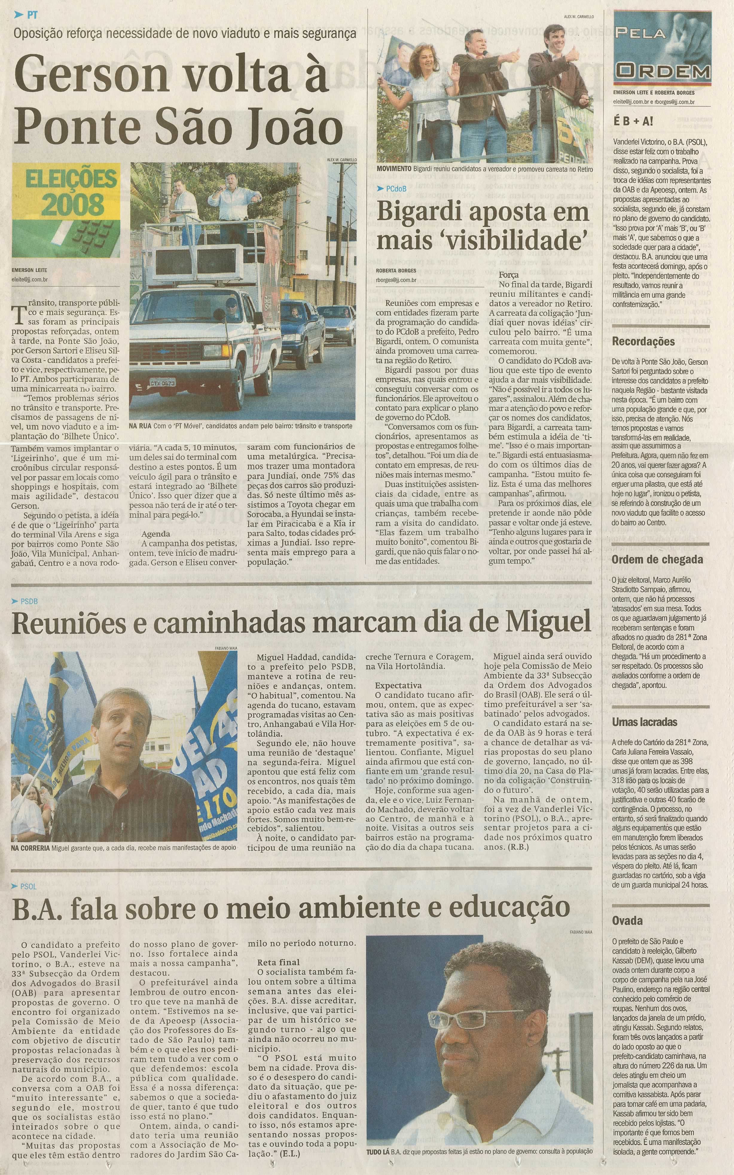 Jornal de Jundiaí - 30/09/2008